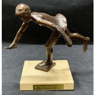 Royal Copenhagen Kelsey Bronze Athlete Sculpture