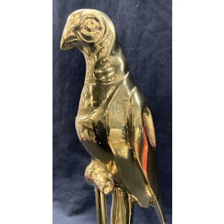 Vintage Solid Brass Parrot Sculpture 1ft5i