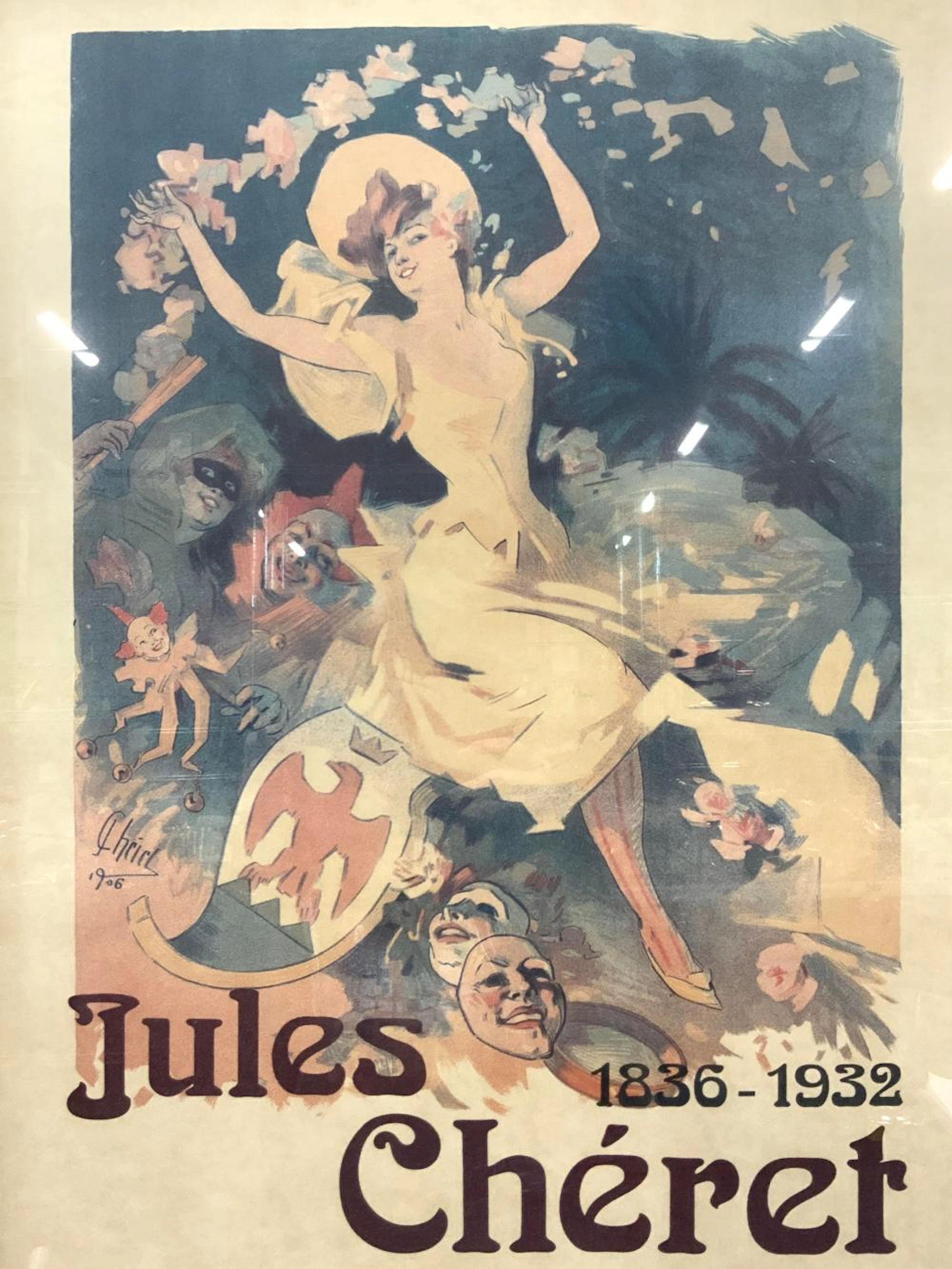 Jules Cheret Ville De Nice Vintage Lithograph
