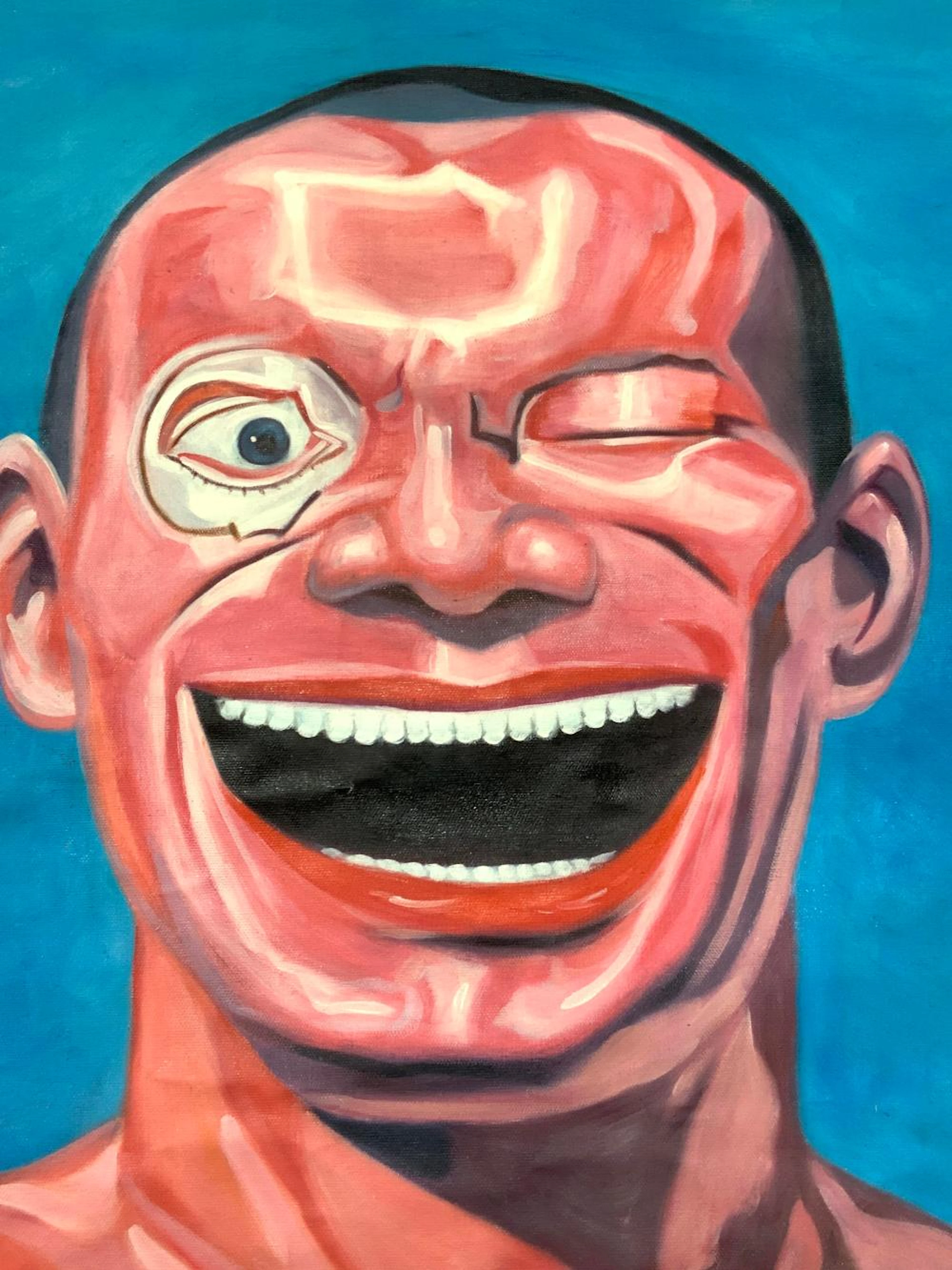 ATTR YUE MINJUN Untitled Self Portrait Painting
