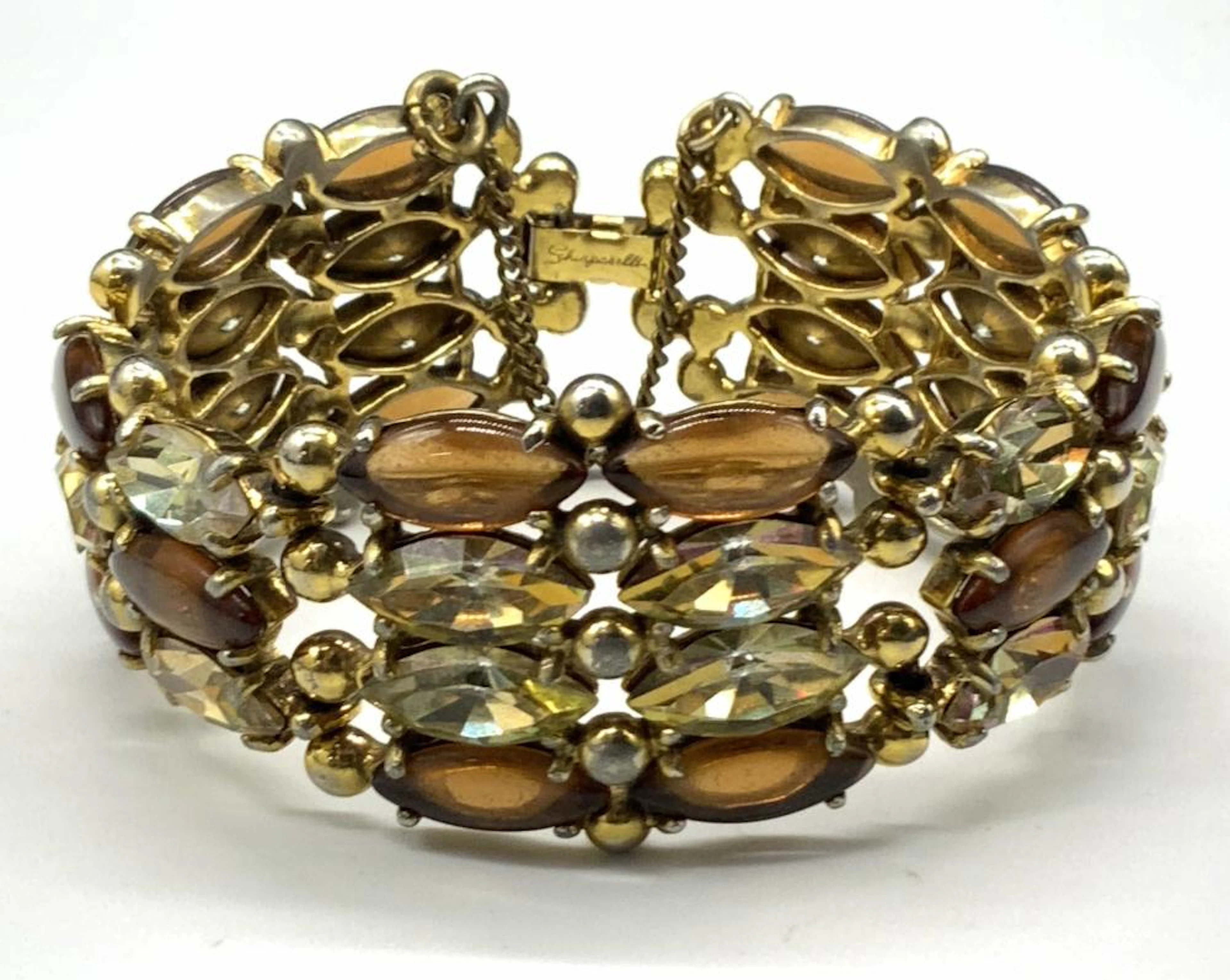 ELSA SCHIAPARELLI Signed Vintage Crystal Bracelet