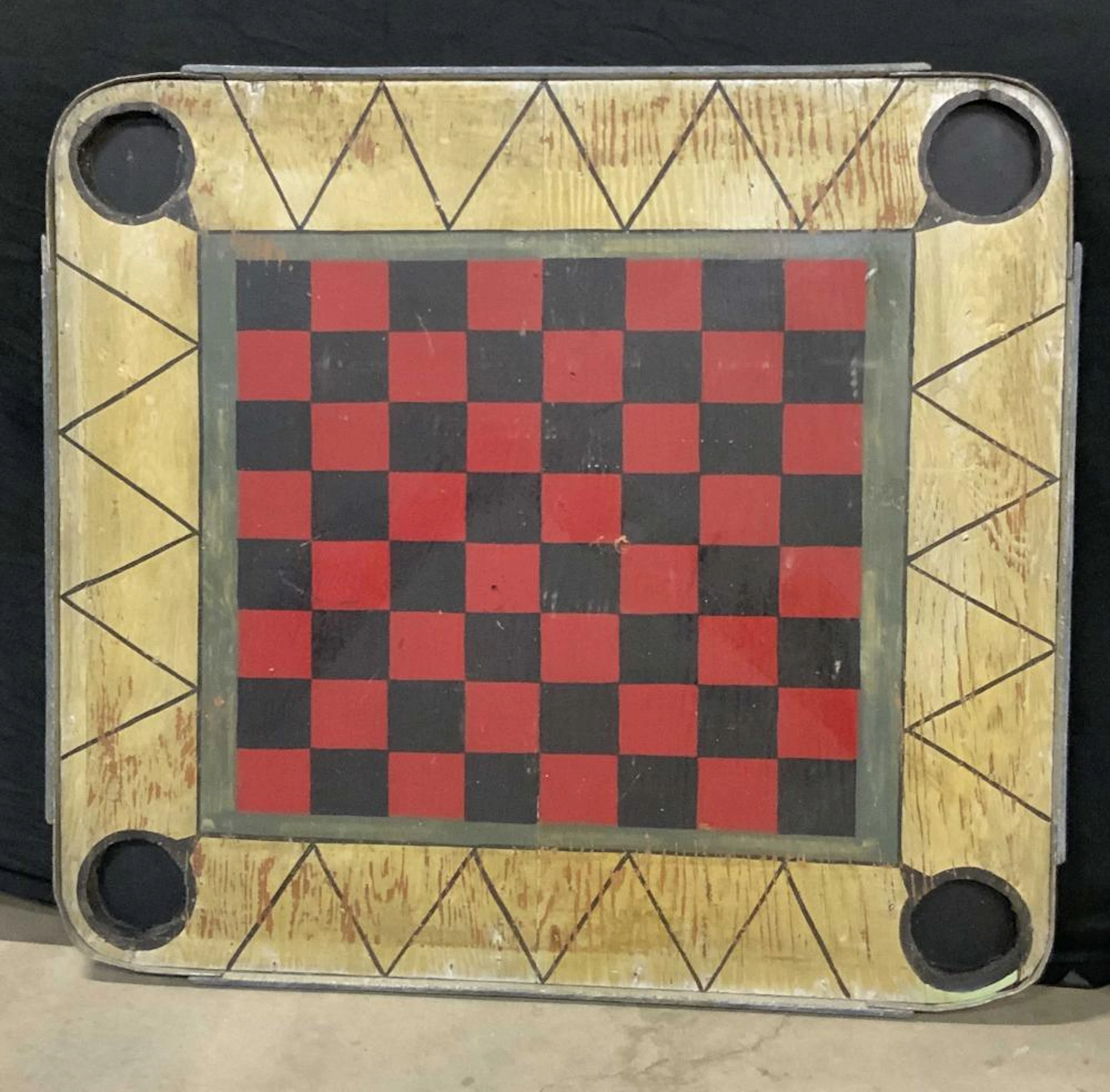 Antique Handcrafted & Hand Painted Game Board