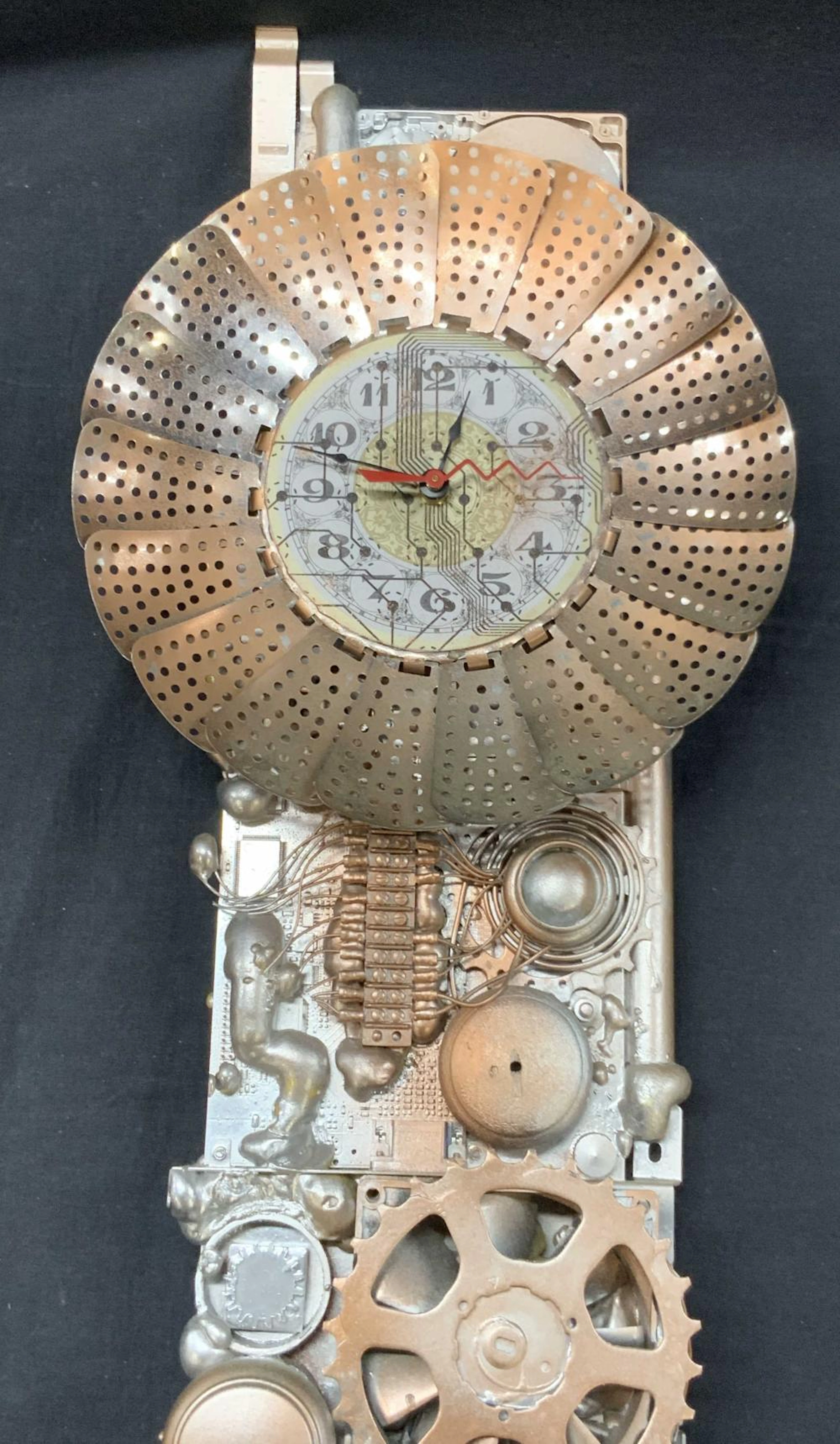 Sgd Colander Steampunk Style Wall Clock Sculpture