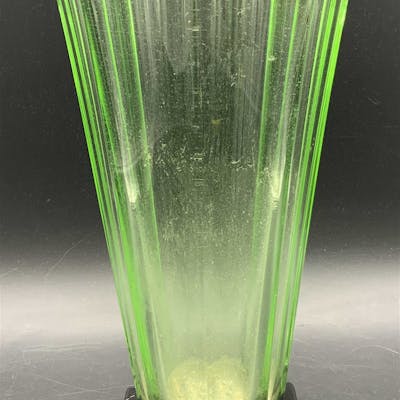 Vintage Art Deco Heavy Uranium Glass Vase