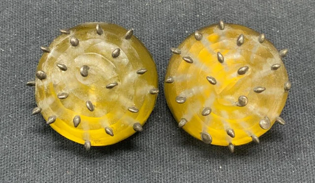 Vintage ALEXIS BITTAR Carved Lucite Earrings