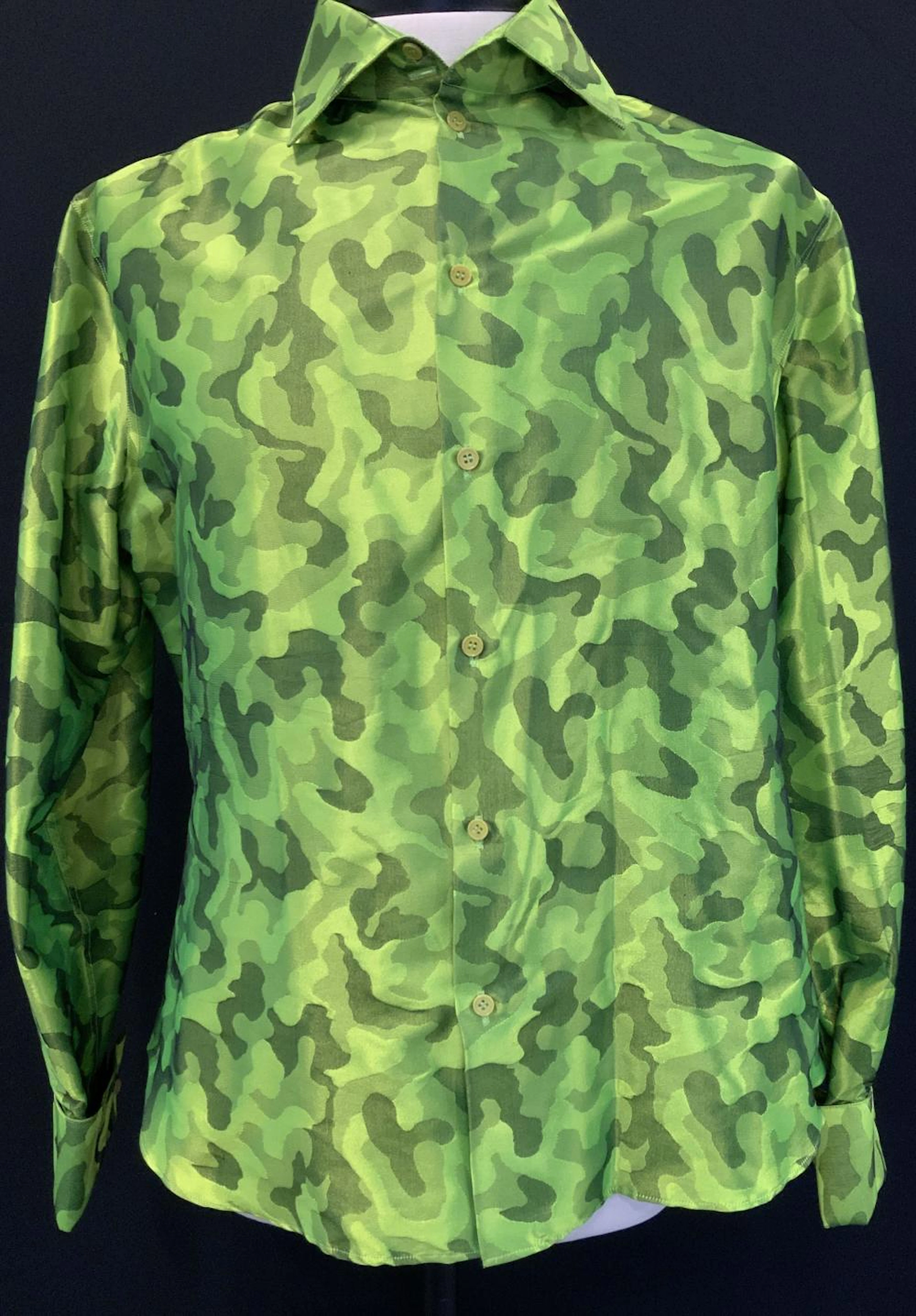 Gianni Versace Cotton/ Silk Camouflage Shirt ITALY