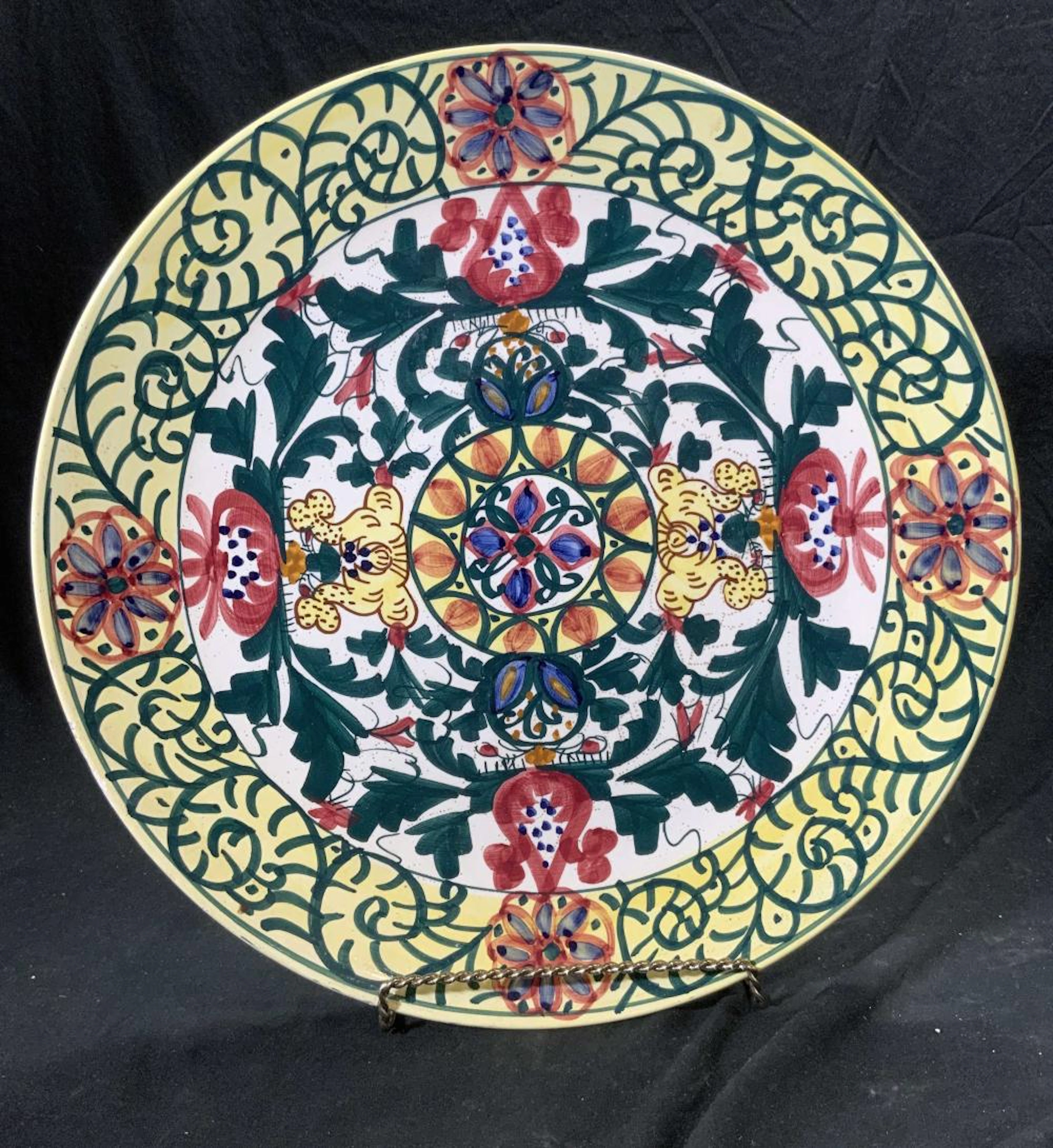 Vntg Hand Painted Porcelain Serving Platter SPAI