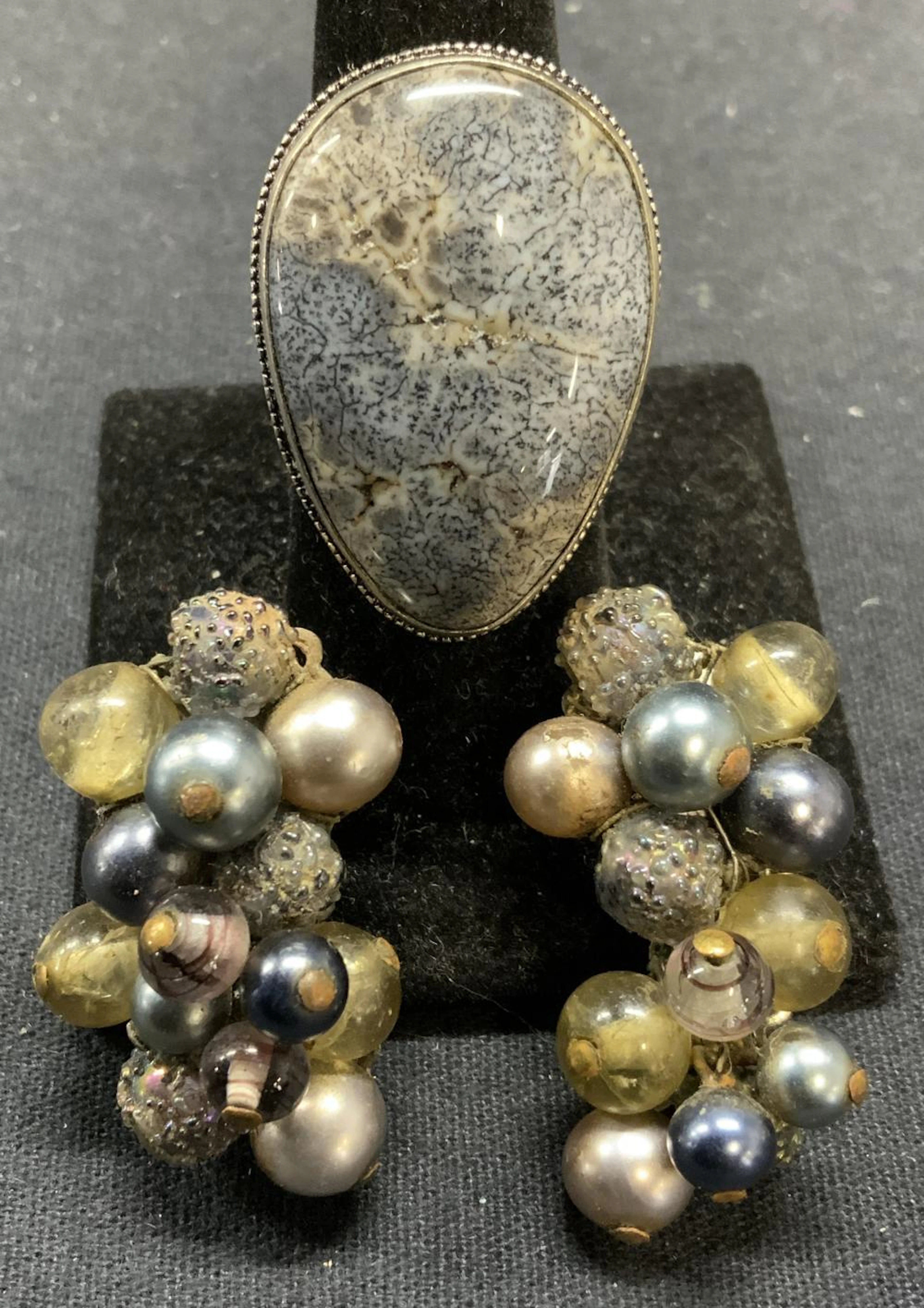 2 Sterling Silver Blue Fossil Coral Ring, More