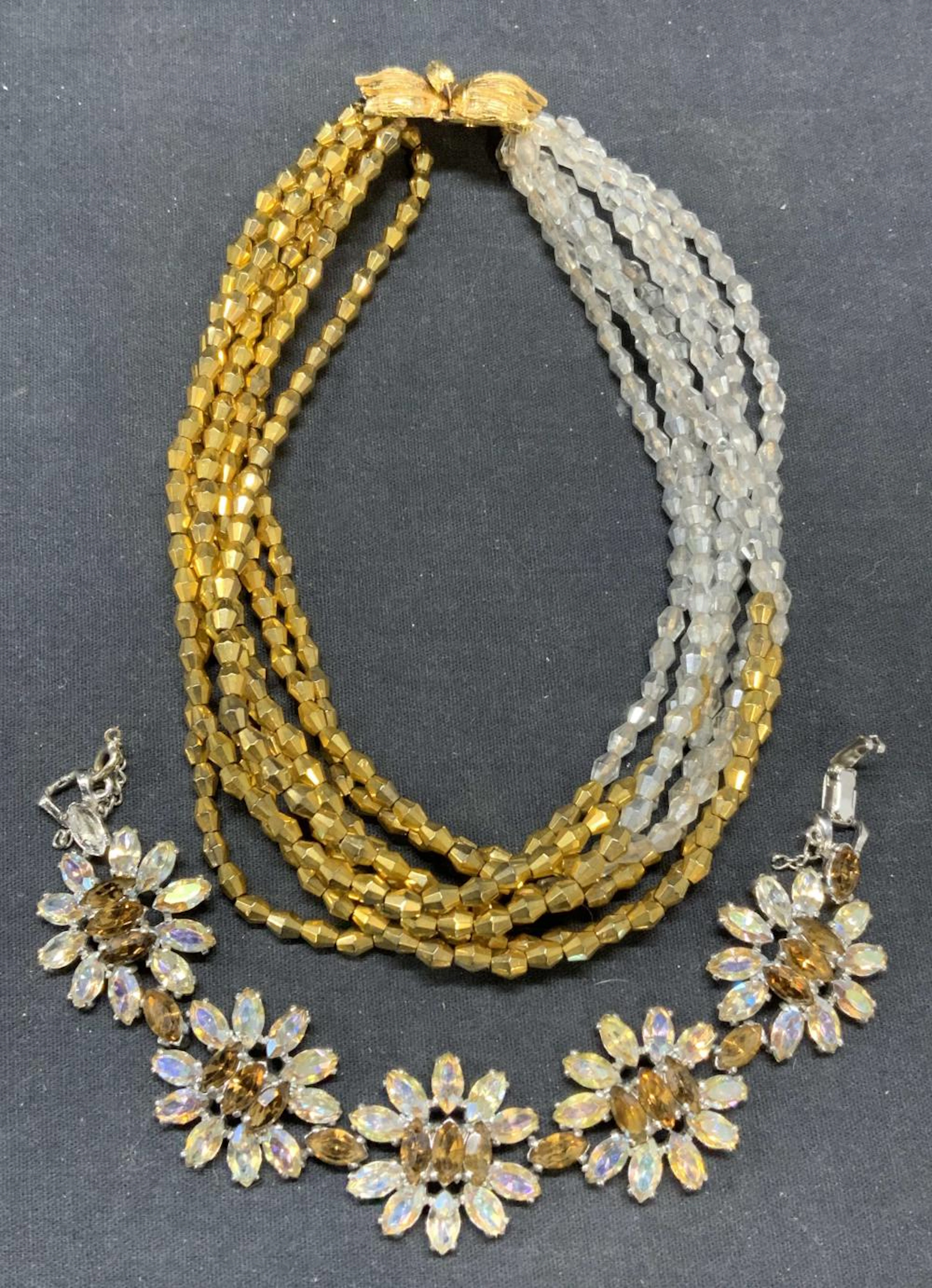 2 SCHIAPARELLI Crystal Bracelet, VOGUE Necklace