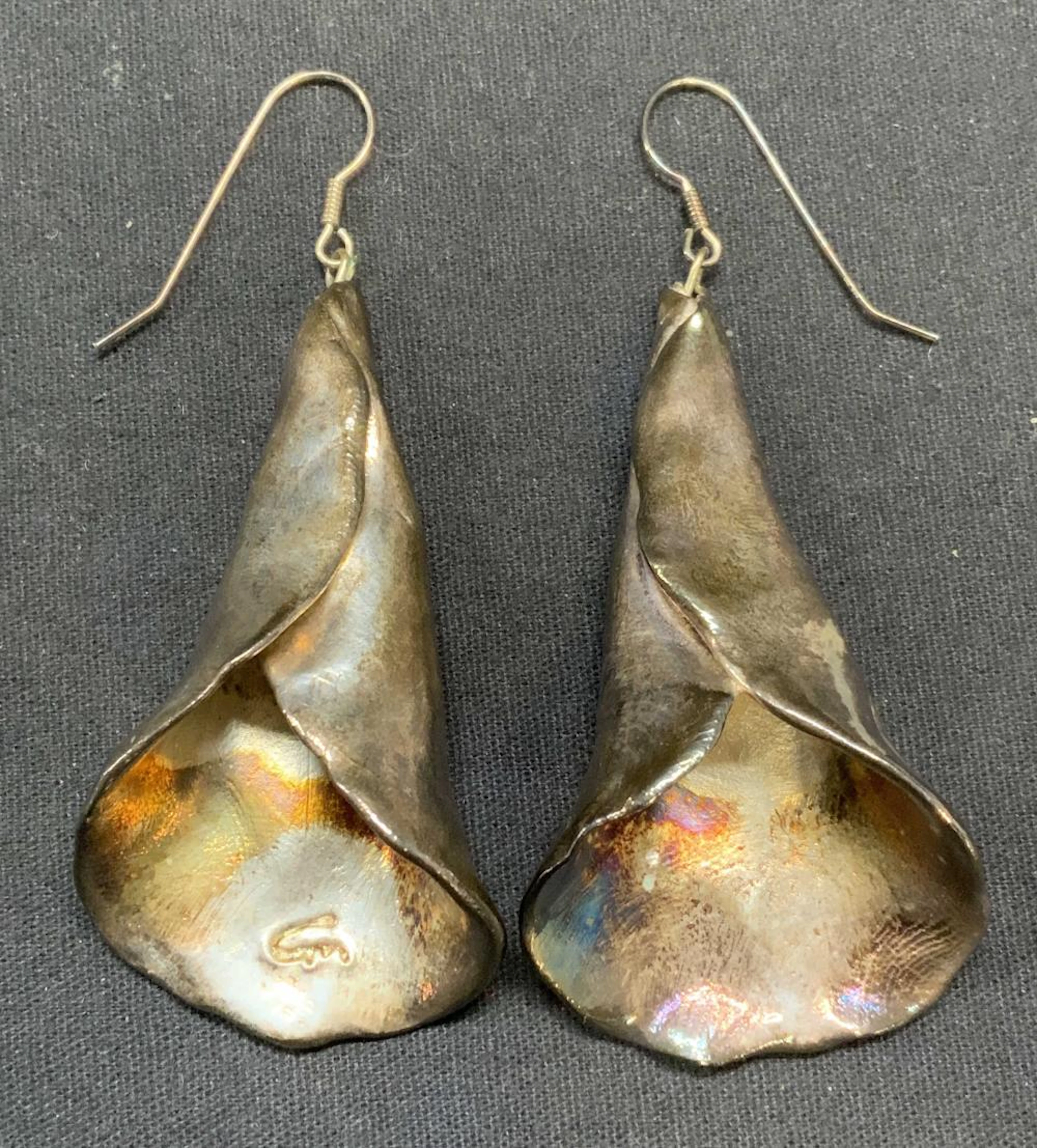 Artisan Sculptural Sterling Silver Flower Earrings