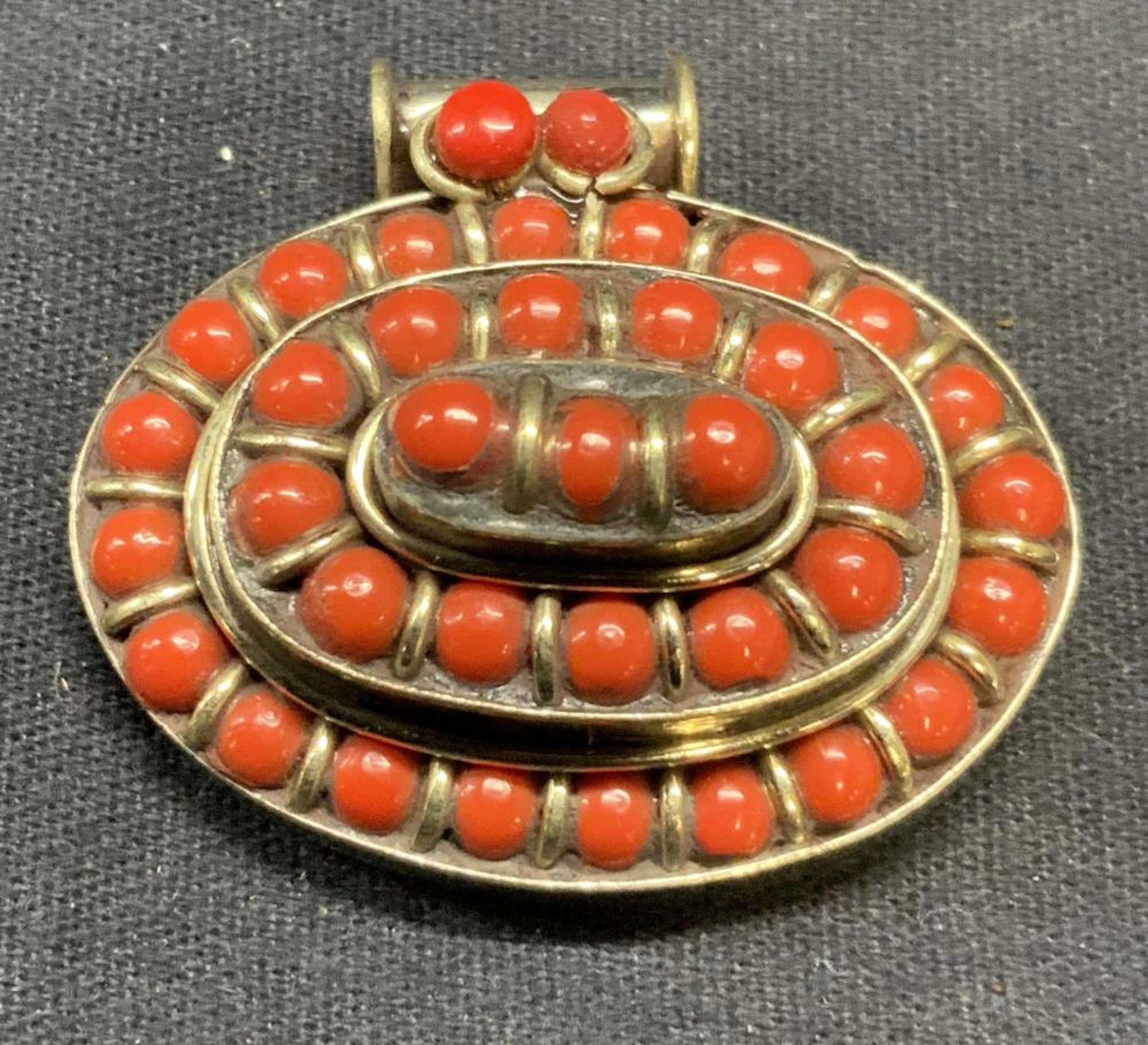 Sterling Silver & Coral Pendant
