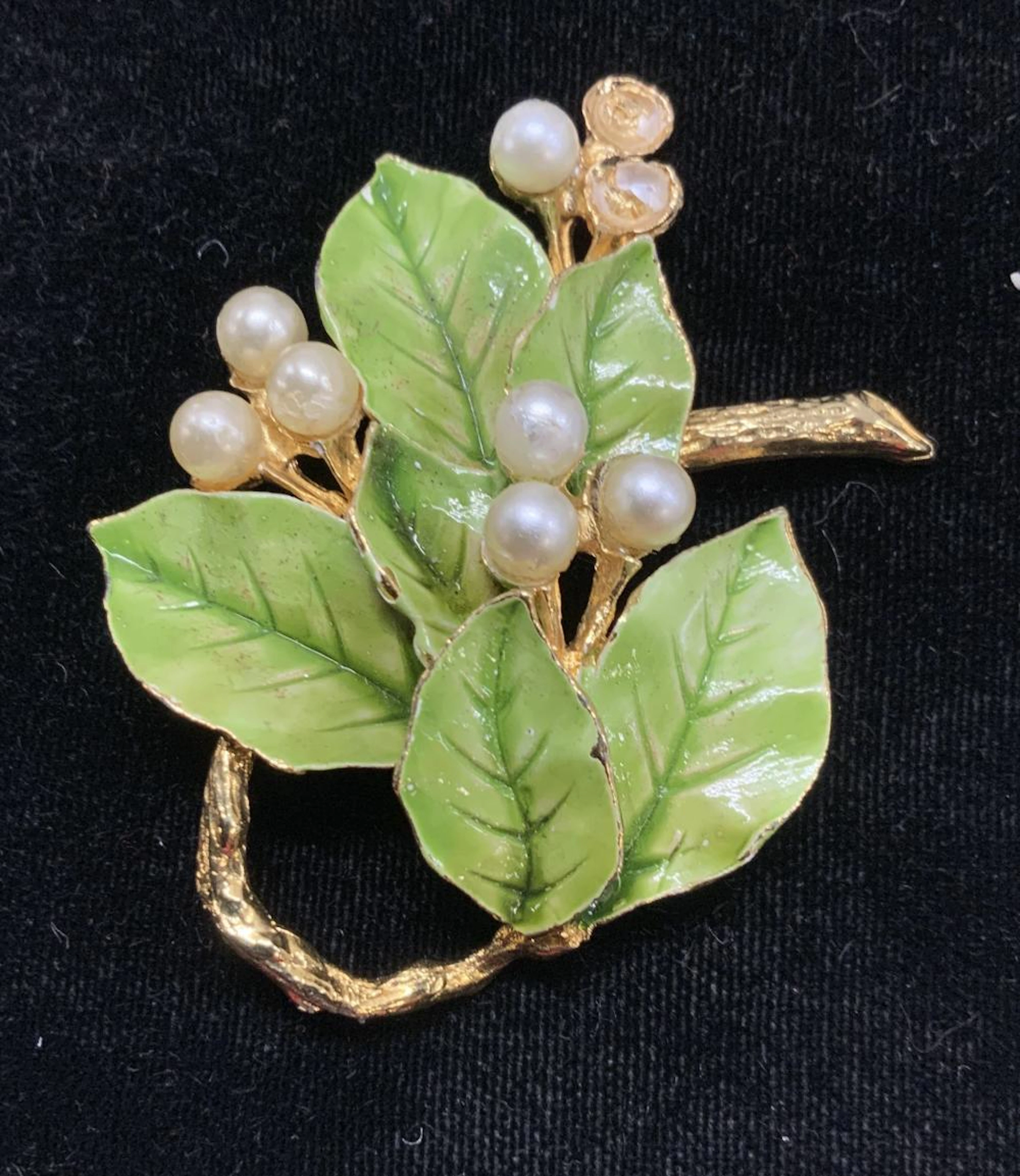 Hattie Carnegie Hand Crafted Leaf Brooch
