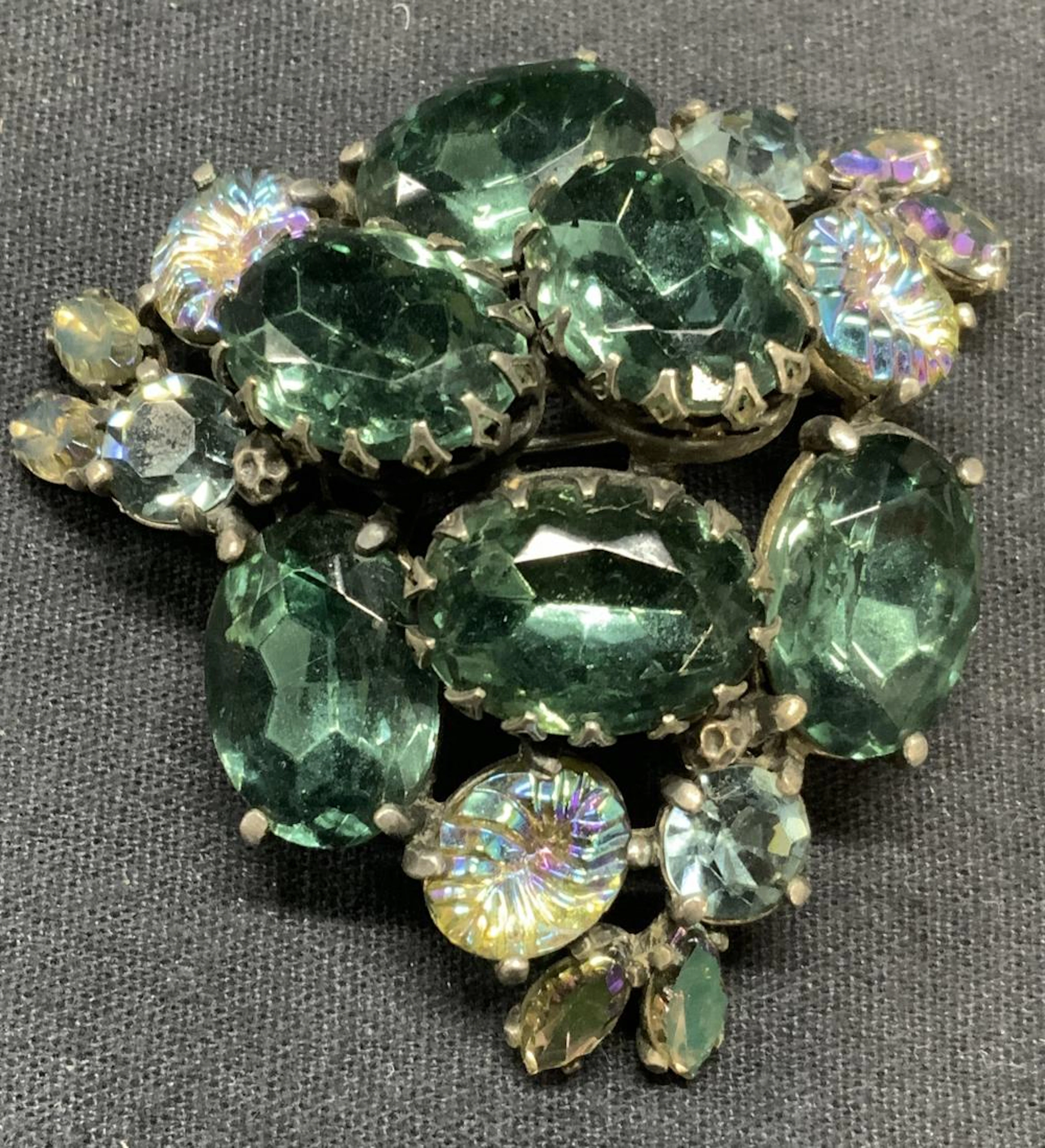 SCHIAPARELLI Blue Crystal Cluster Brooch