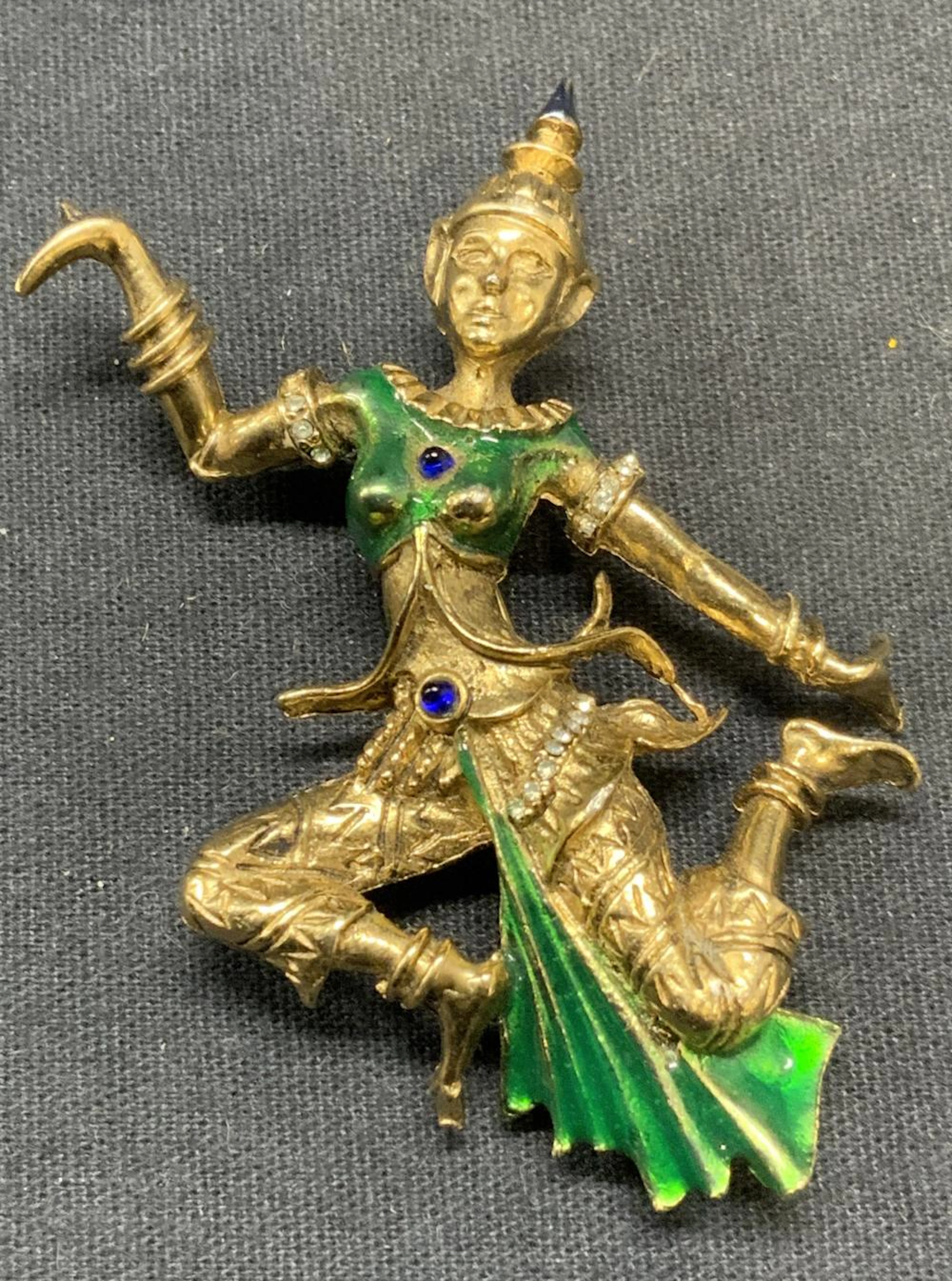 HATTIE CARNEGIE Thai Figure of Woman Brooch