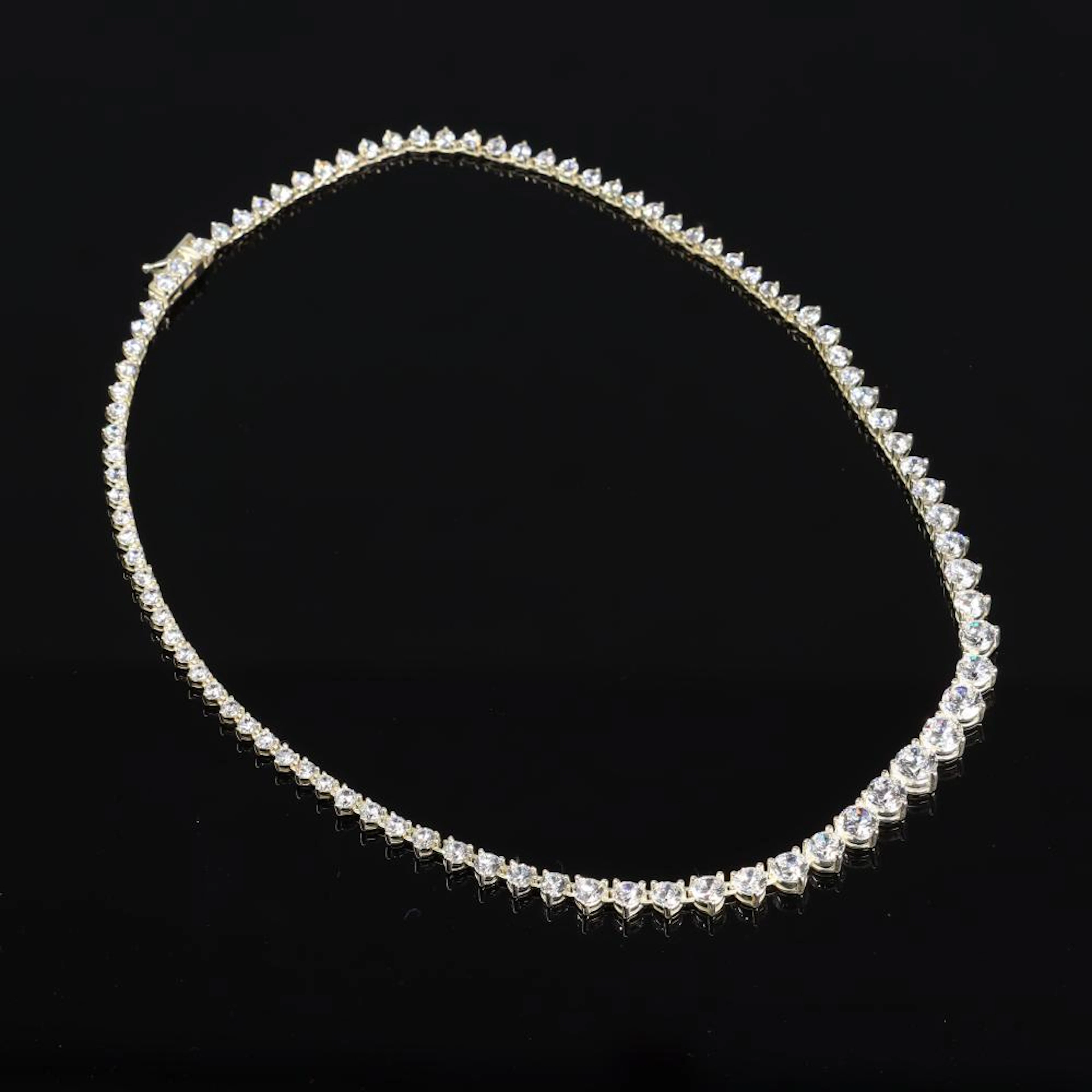 Sterling Silver DQ CZ Necklace