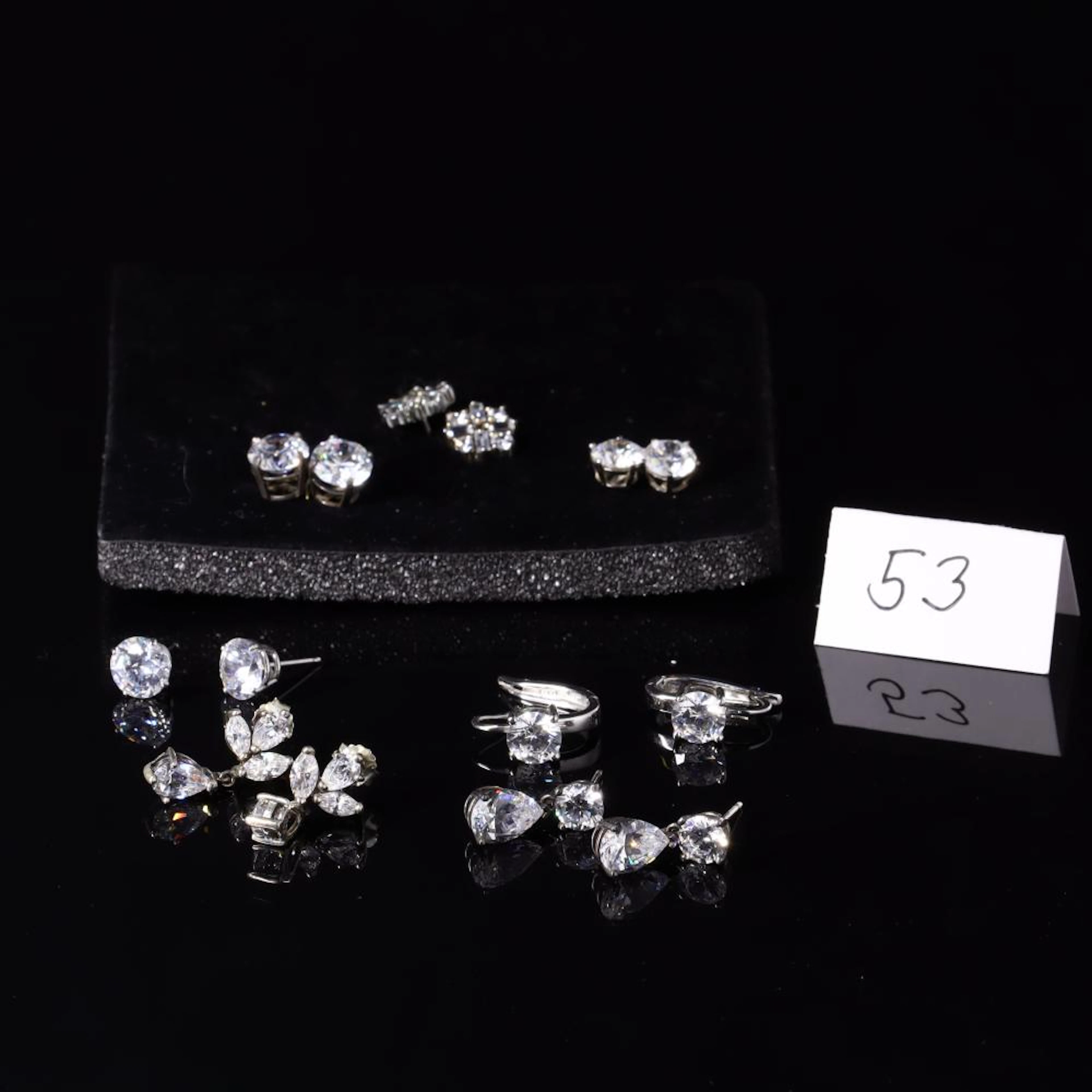Seven Pairs of Sterling Stud Earings
