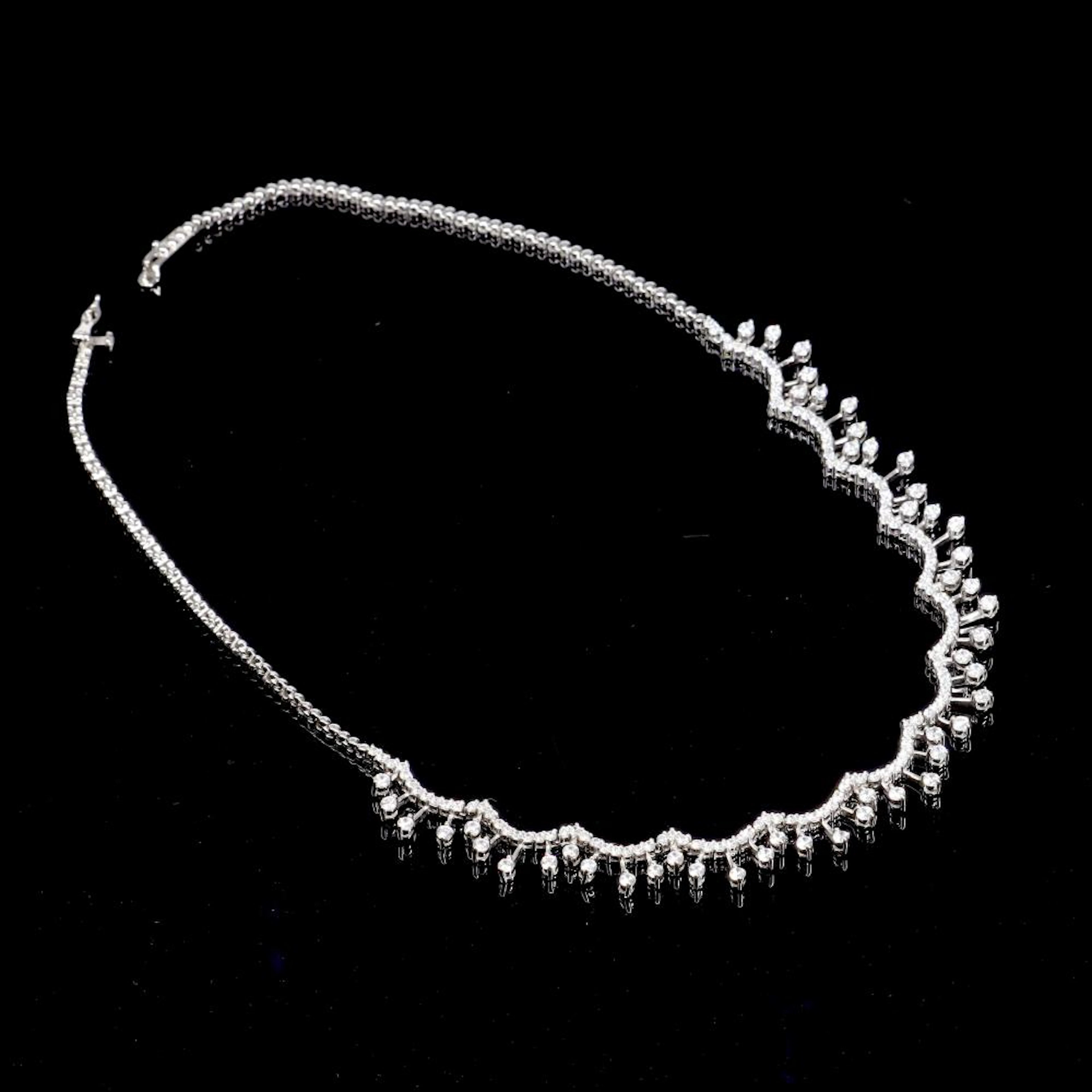 FAS Sterling Silver DQ CZ Necklace