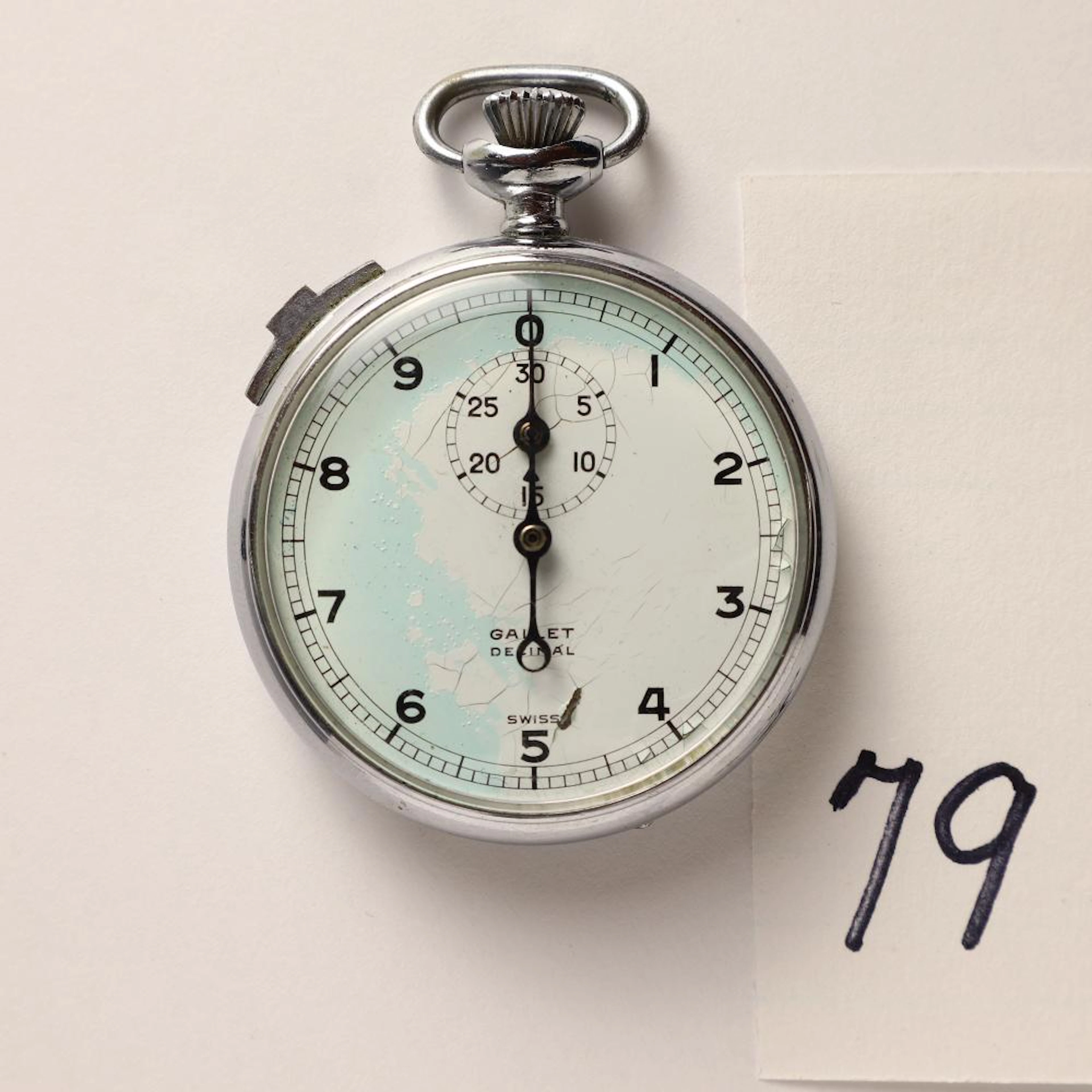 Gallet decimal Swiss stop watch