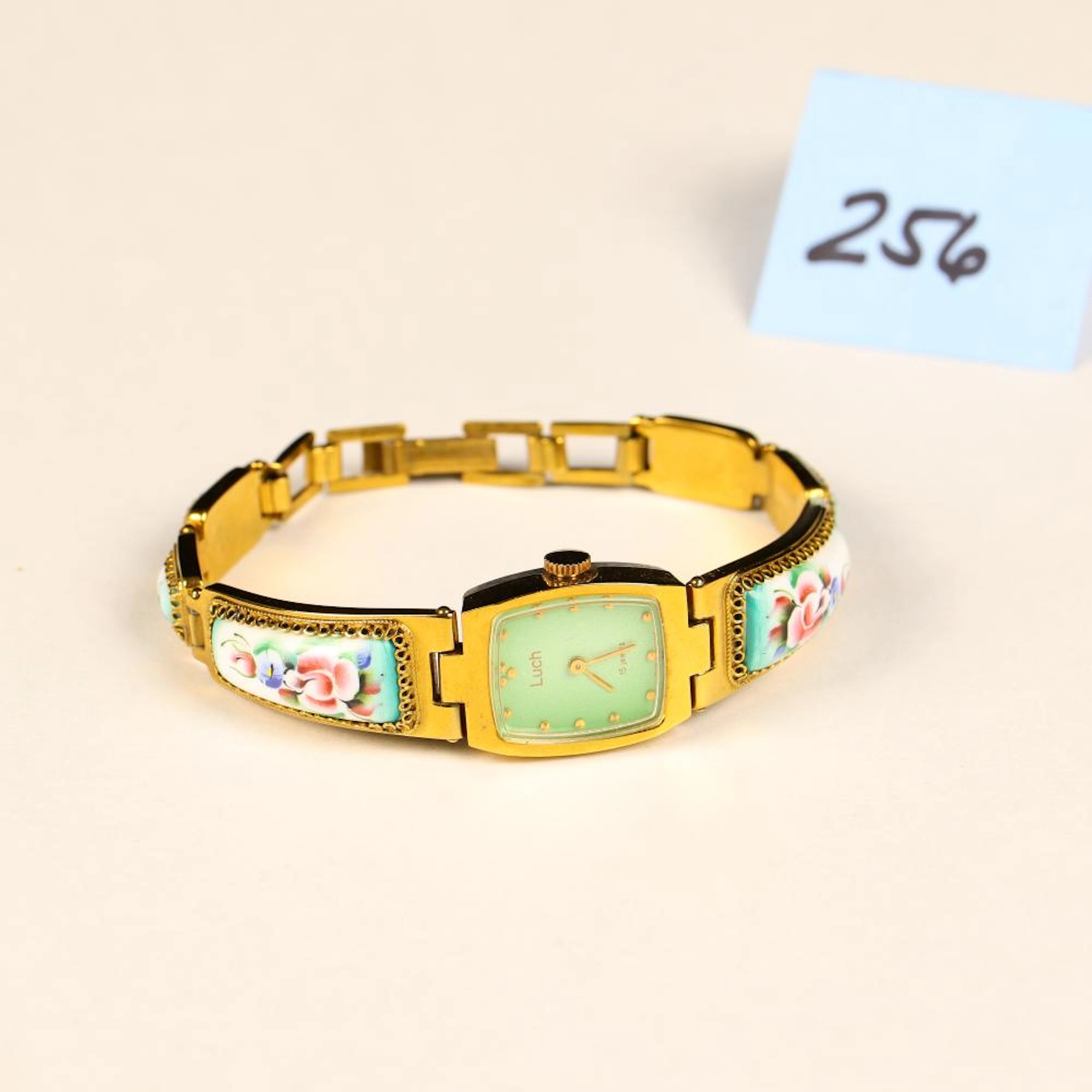 Luch porcelain gold tone ladies watch #819