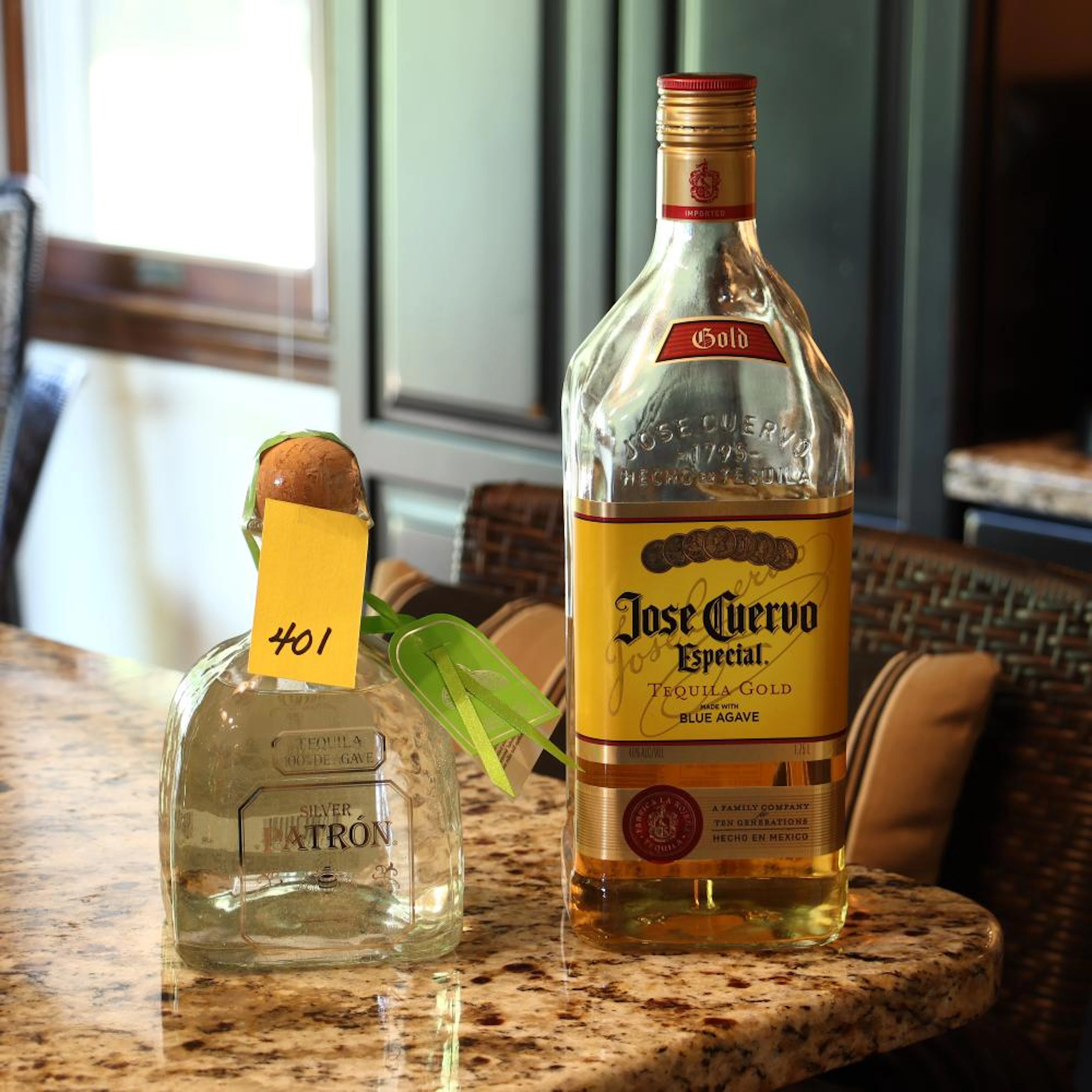 Silver Patron tequilla unopened Jose Cuervo gold opened