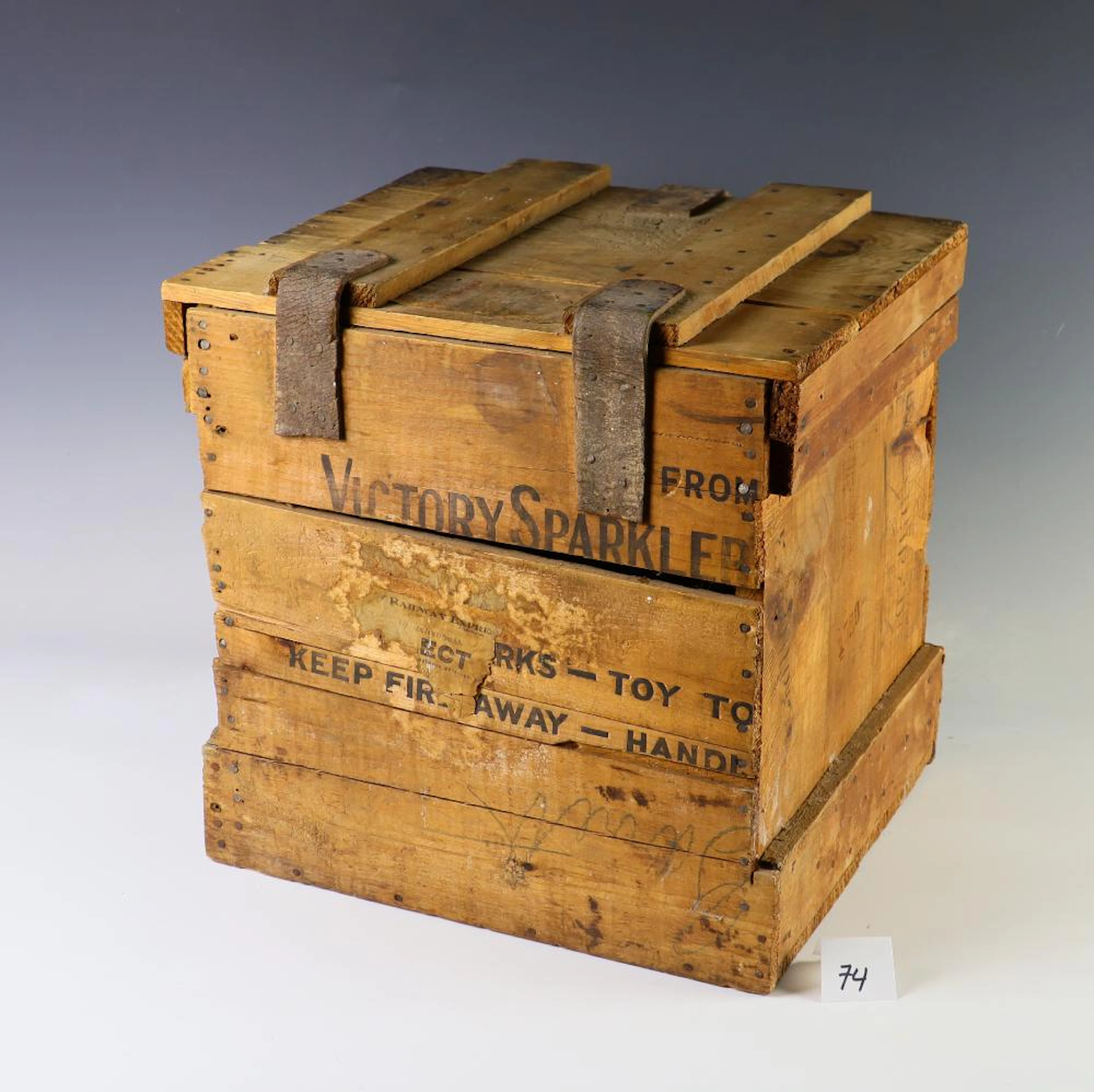 Antique Victory Sparkler advertising wooden shipping crate