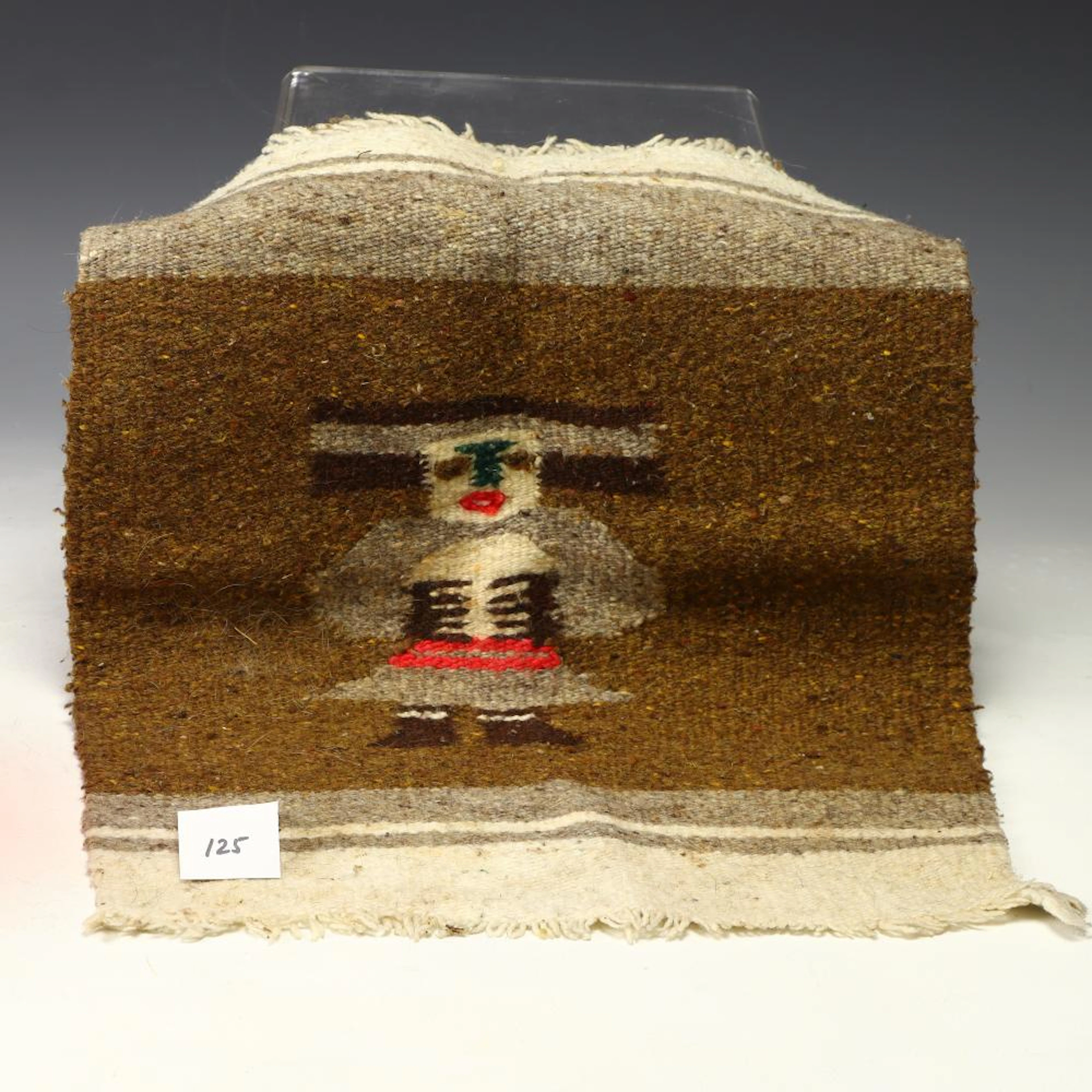 Vintage Navajo native American Kachina mini rug