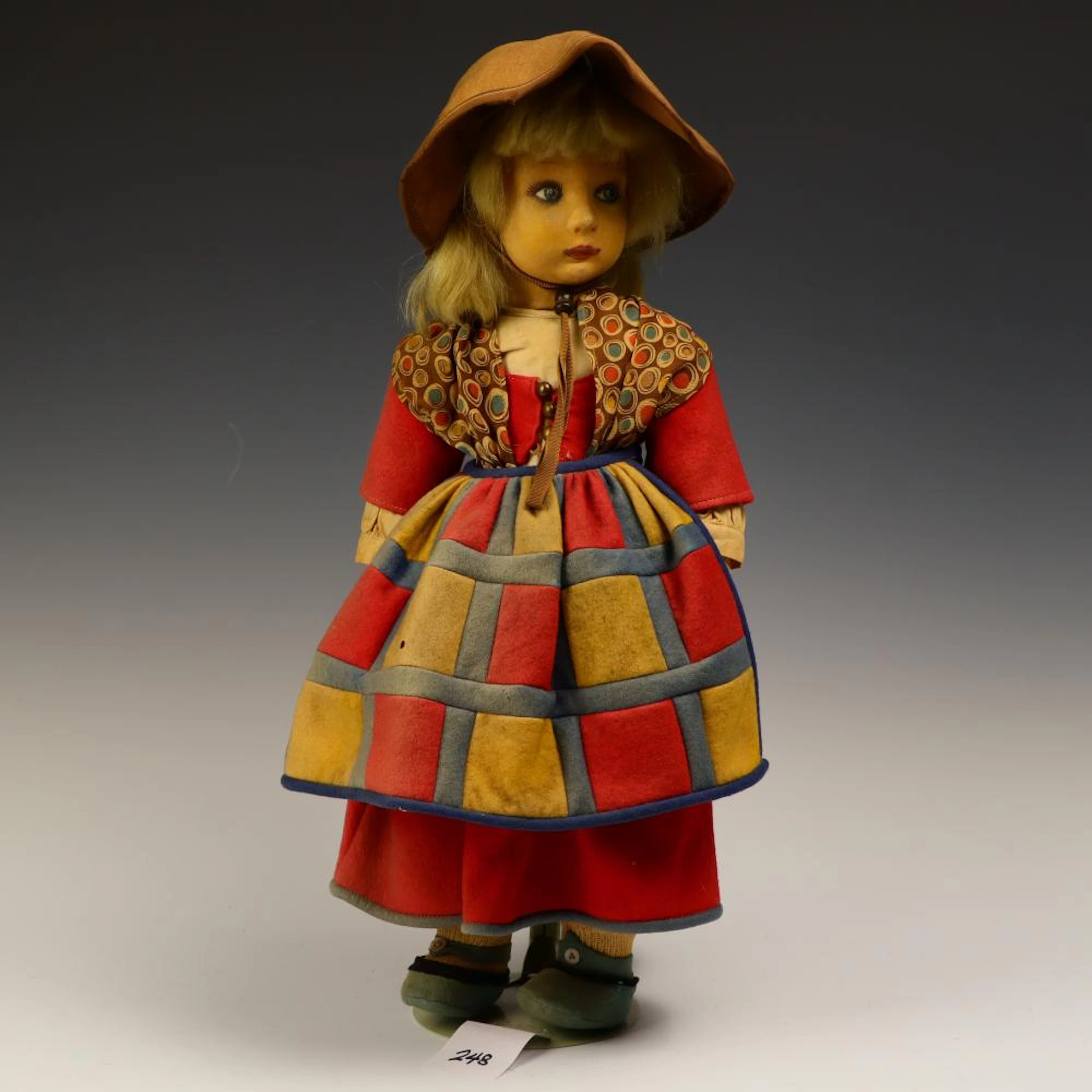 Vintage felt and composite dolls