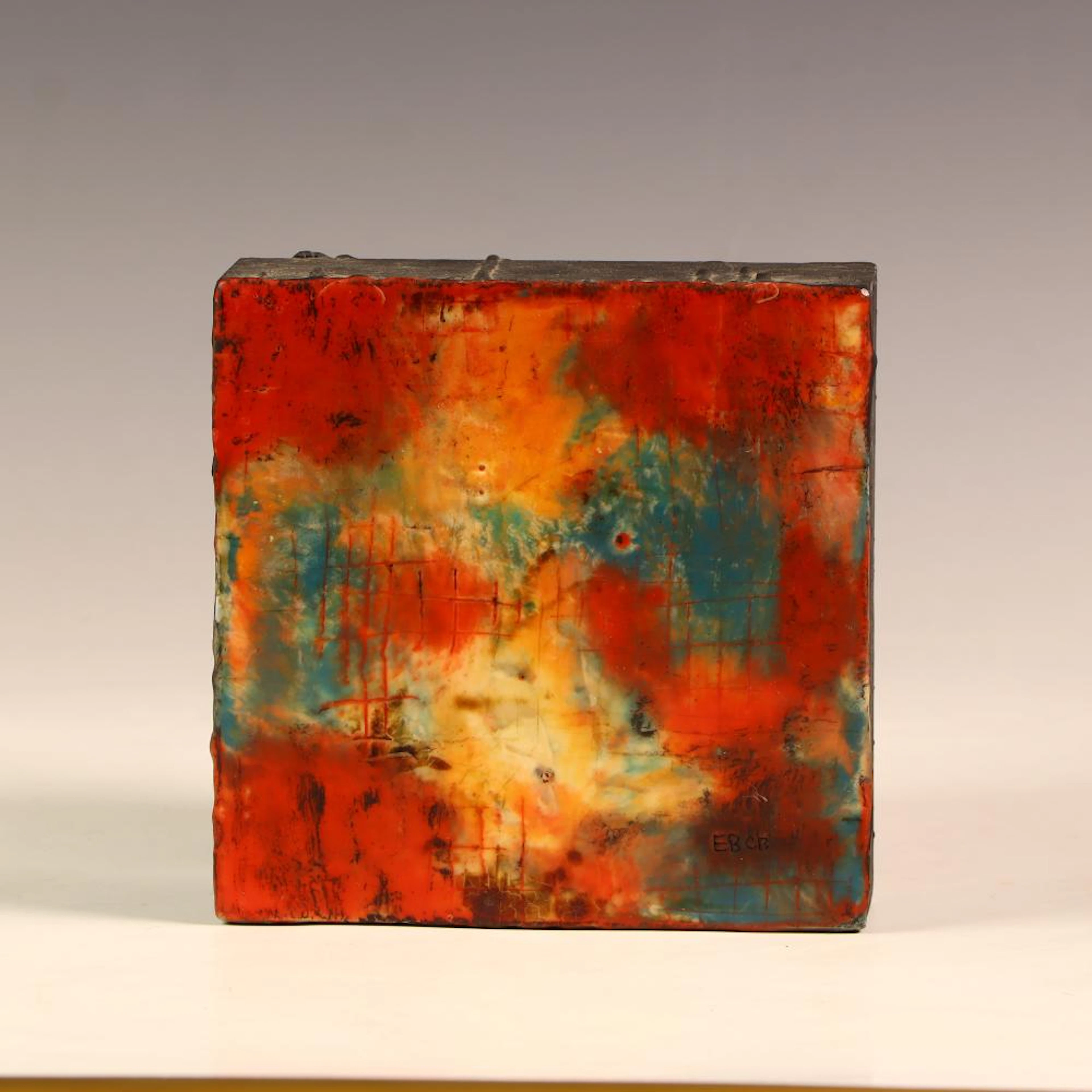 Original encaustic painting Claret title signed and personalized by Erica Brow