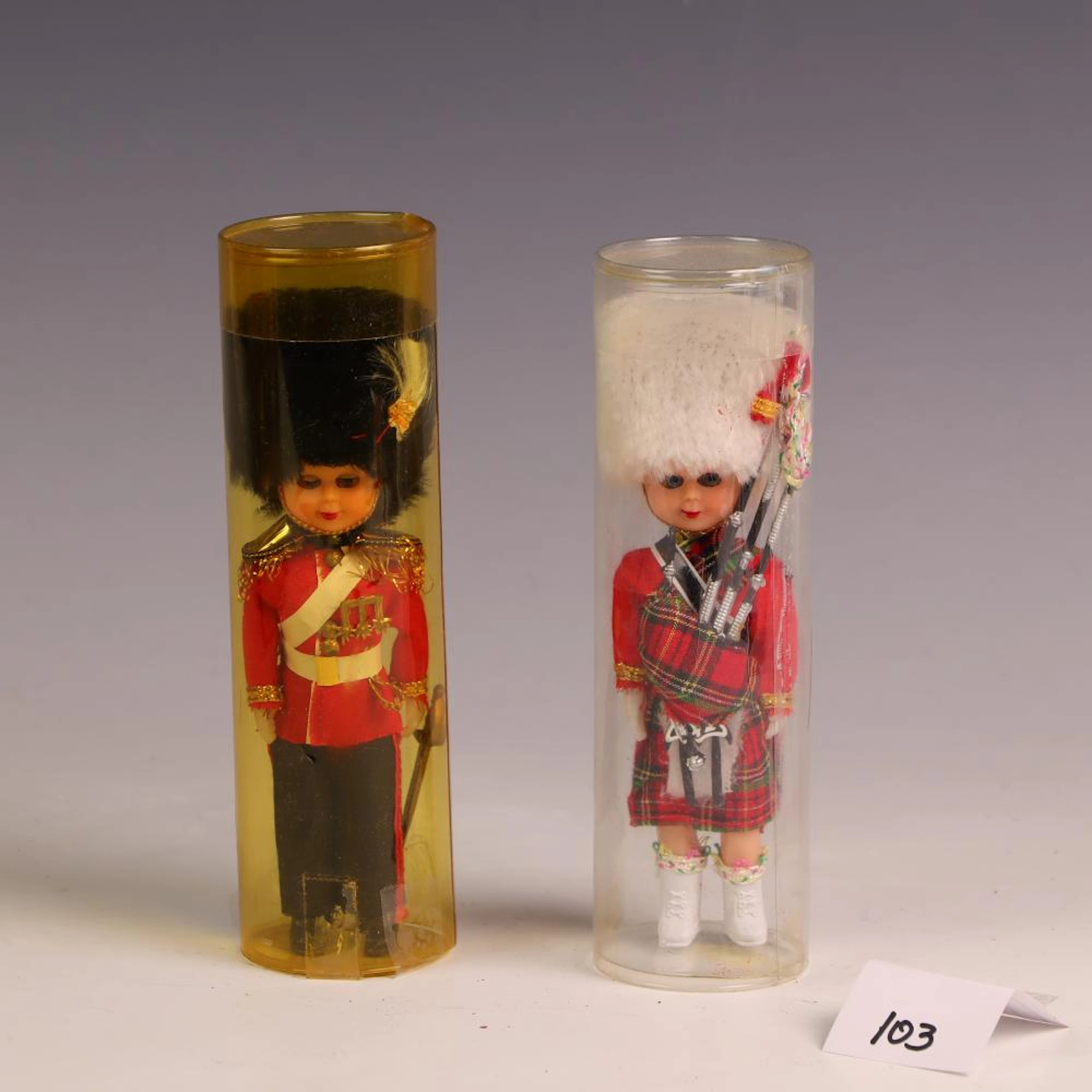 Two British Soldier Dolls From England