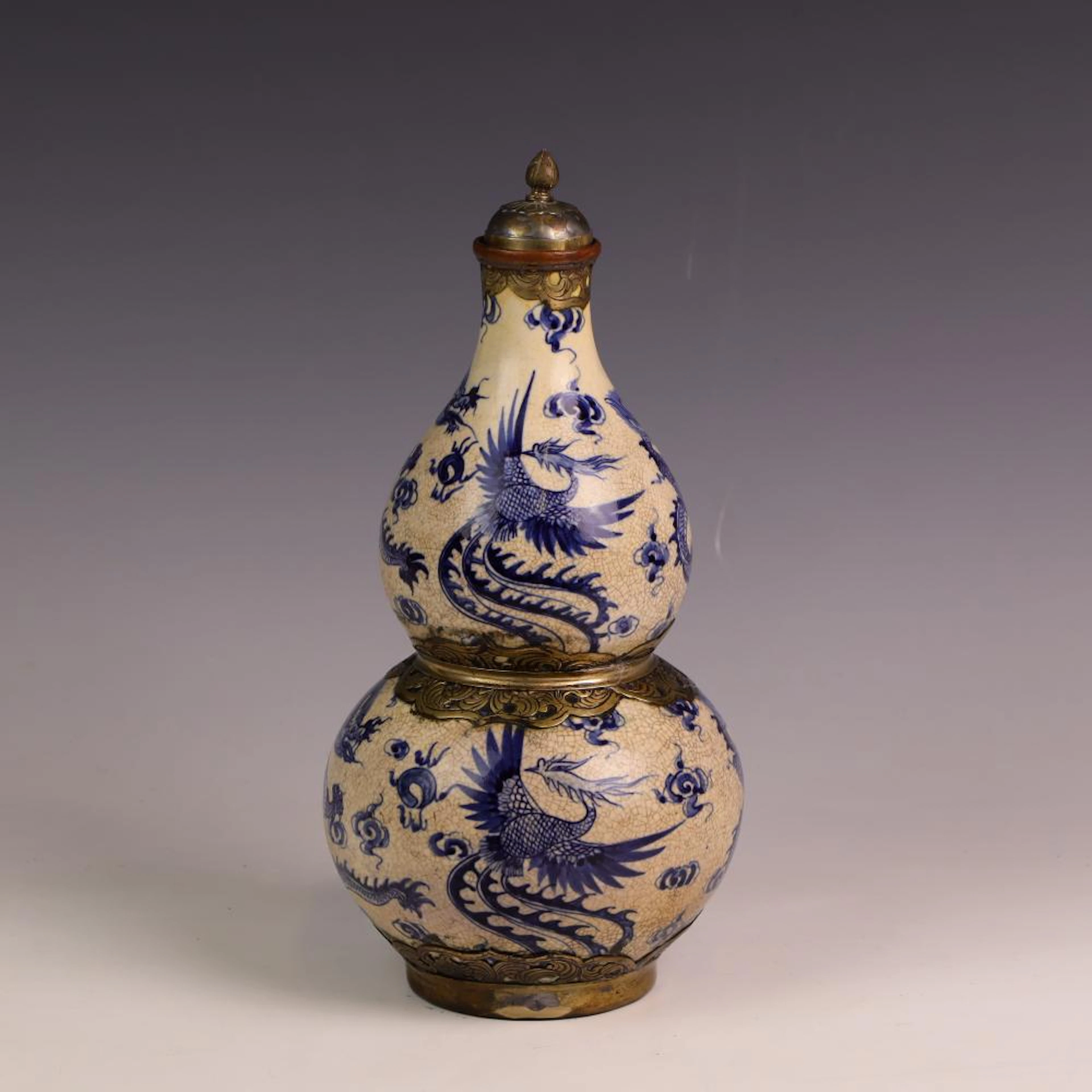 Vintage Double Gourd Lidded Jar