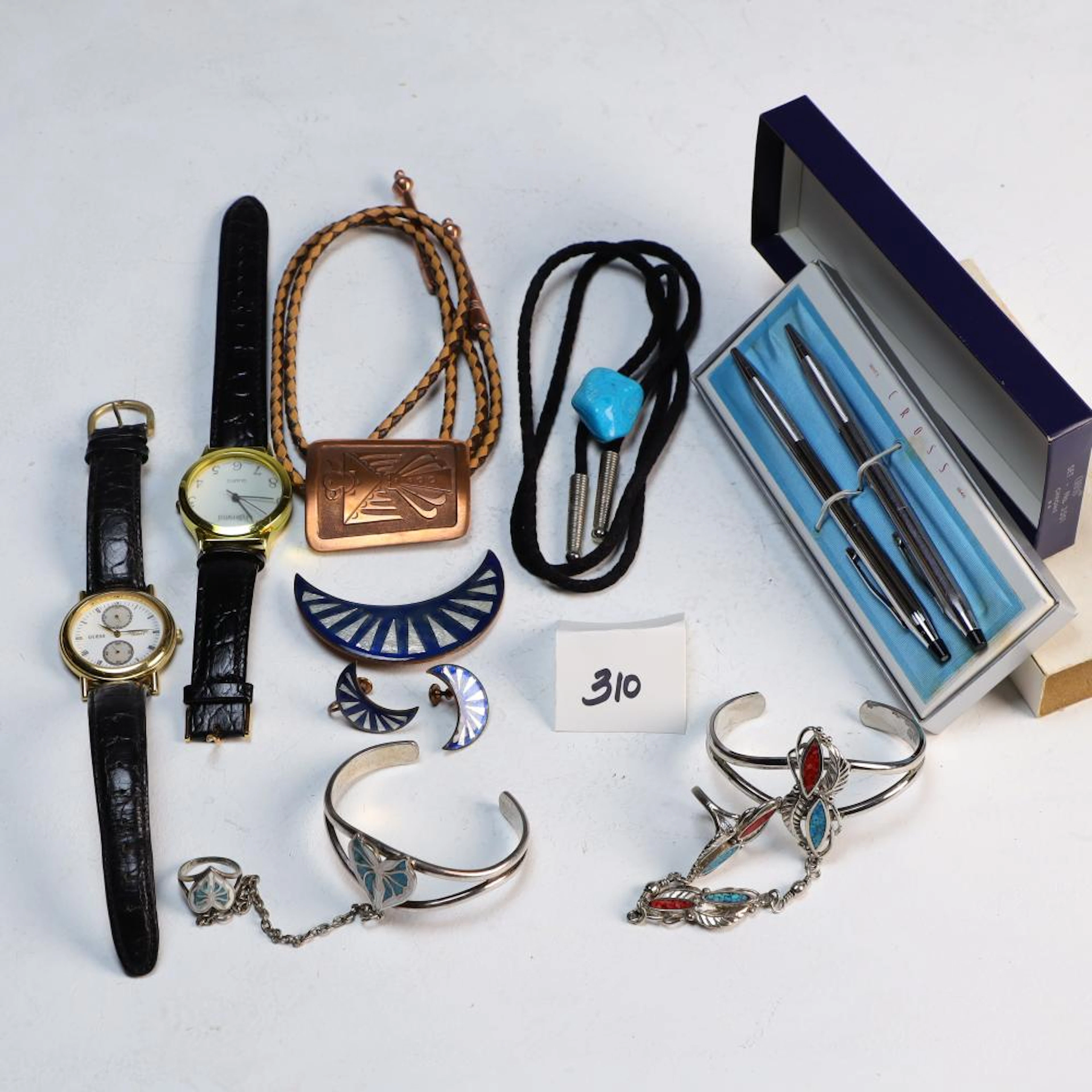 Lot of Jewelry and vintage Cross pen set