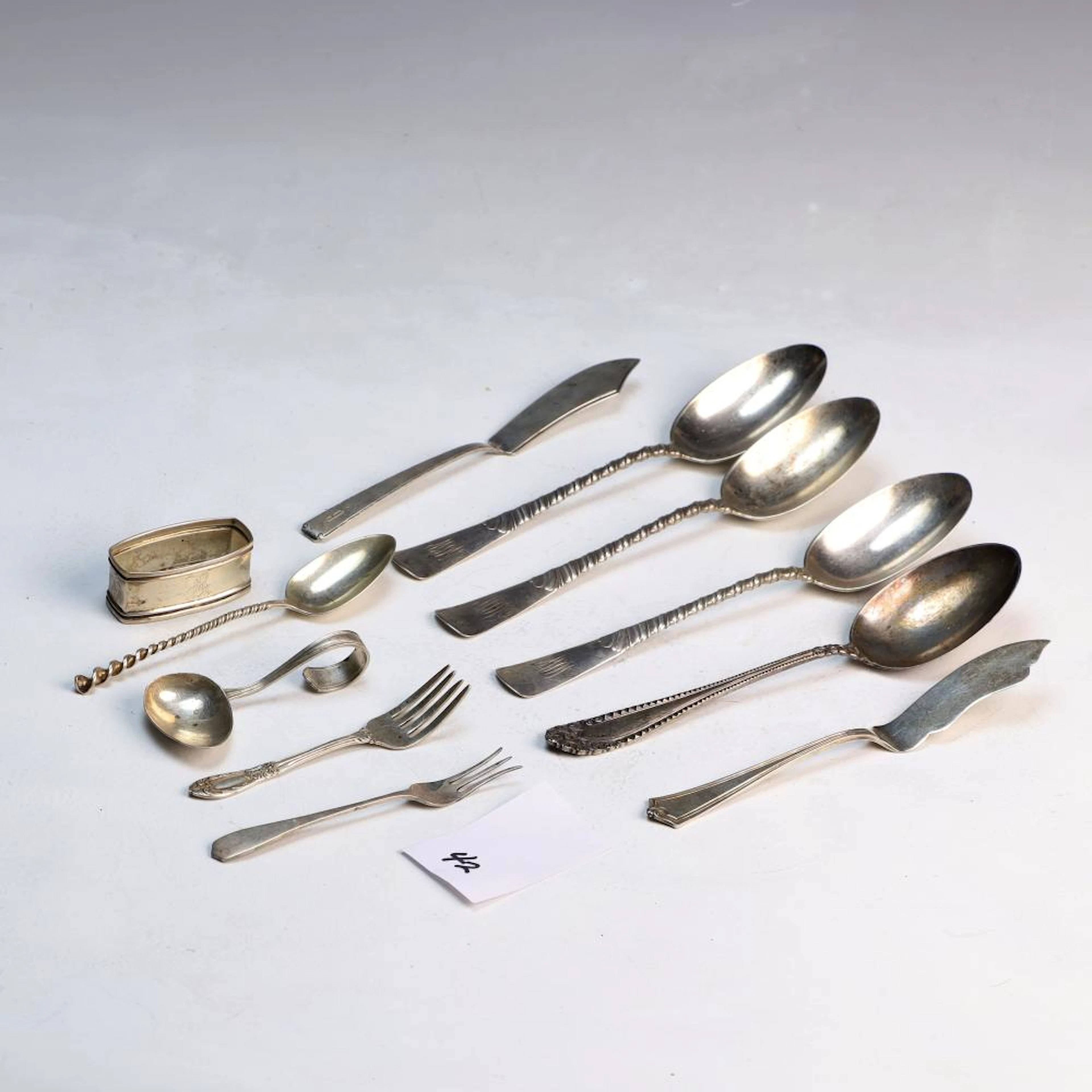 Lot of Sterling Silver flatware and pill box