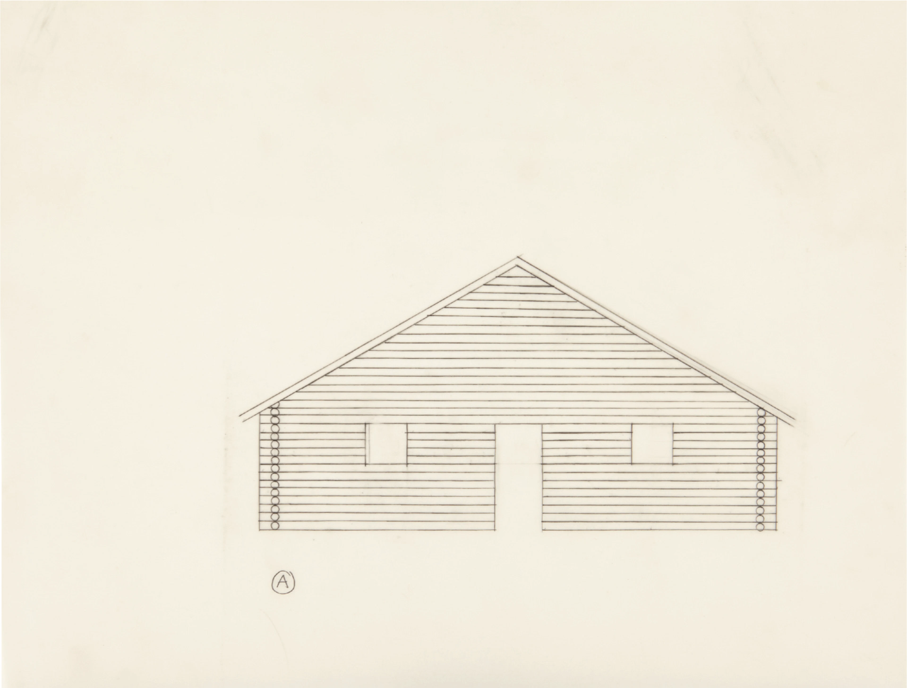 Untitled (Preparatory Drawing for Log Cabin), 1990 – Cady Noland