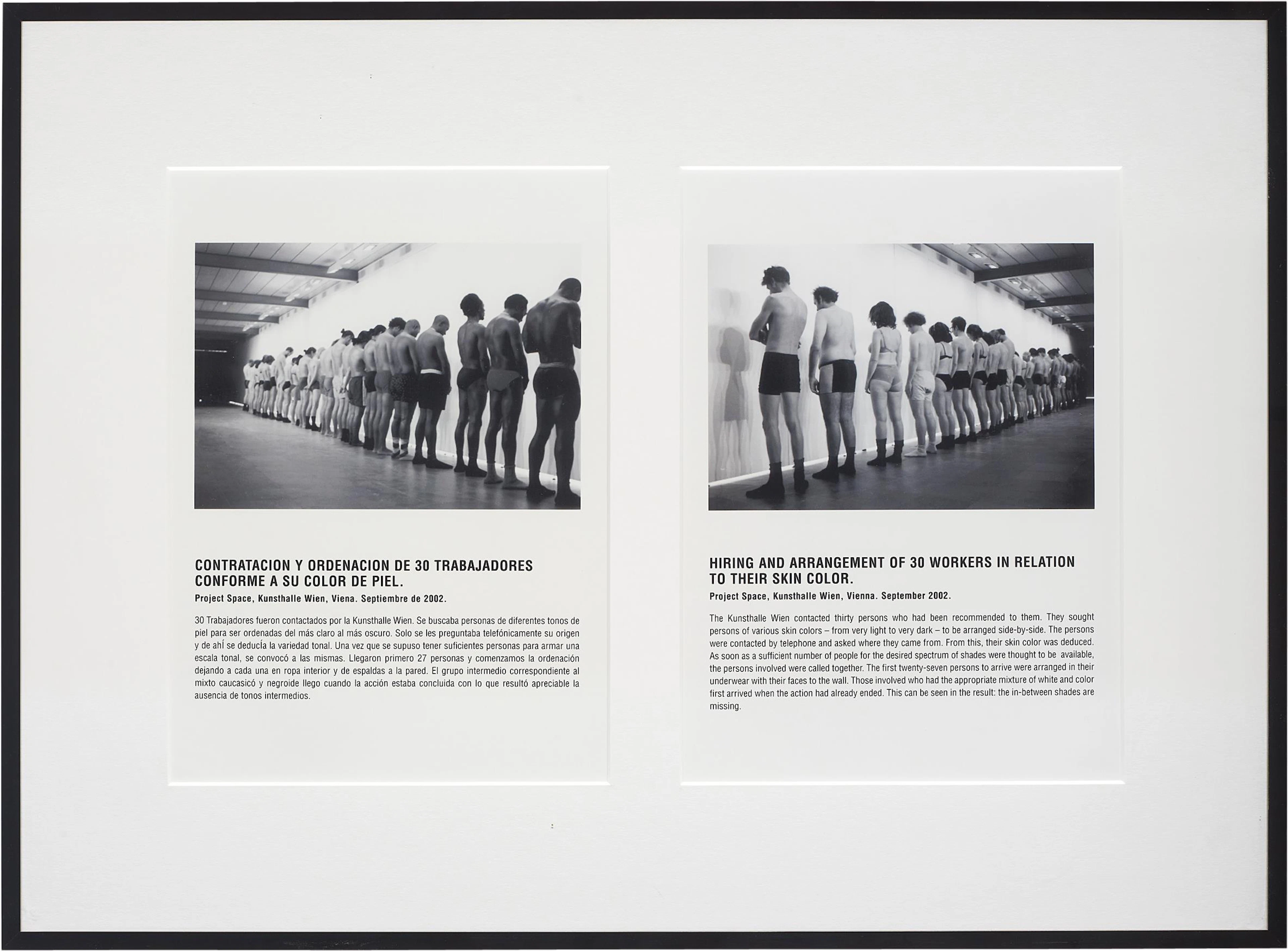 Hiring and arrangement of 30 workers in relation to their skin colour, 2002 – Santiago Sierra