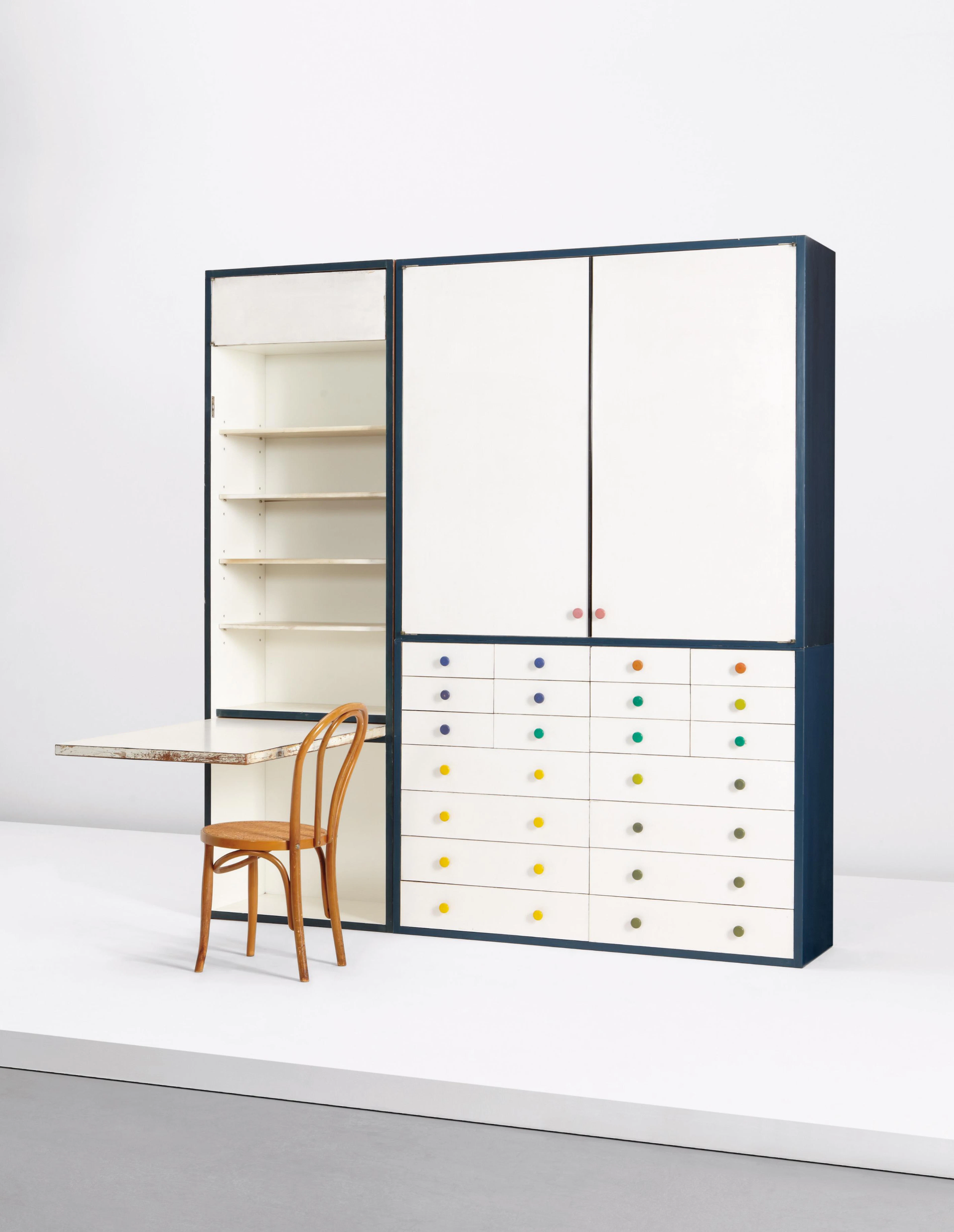 Unique wall unit with folding table, designed for the Ishidate Residence, Setagaya-ku, Tokyo, 1970 – Shiro Kuramata