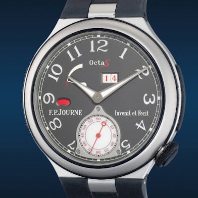 A fine and attractive aluminum wristwatch with large date, small seconds