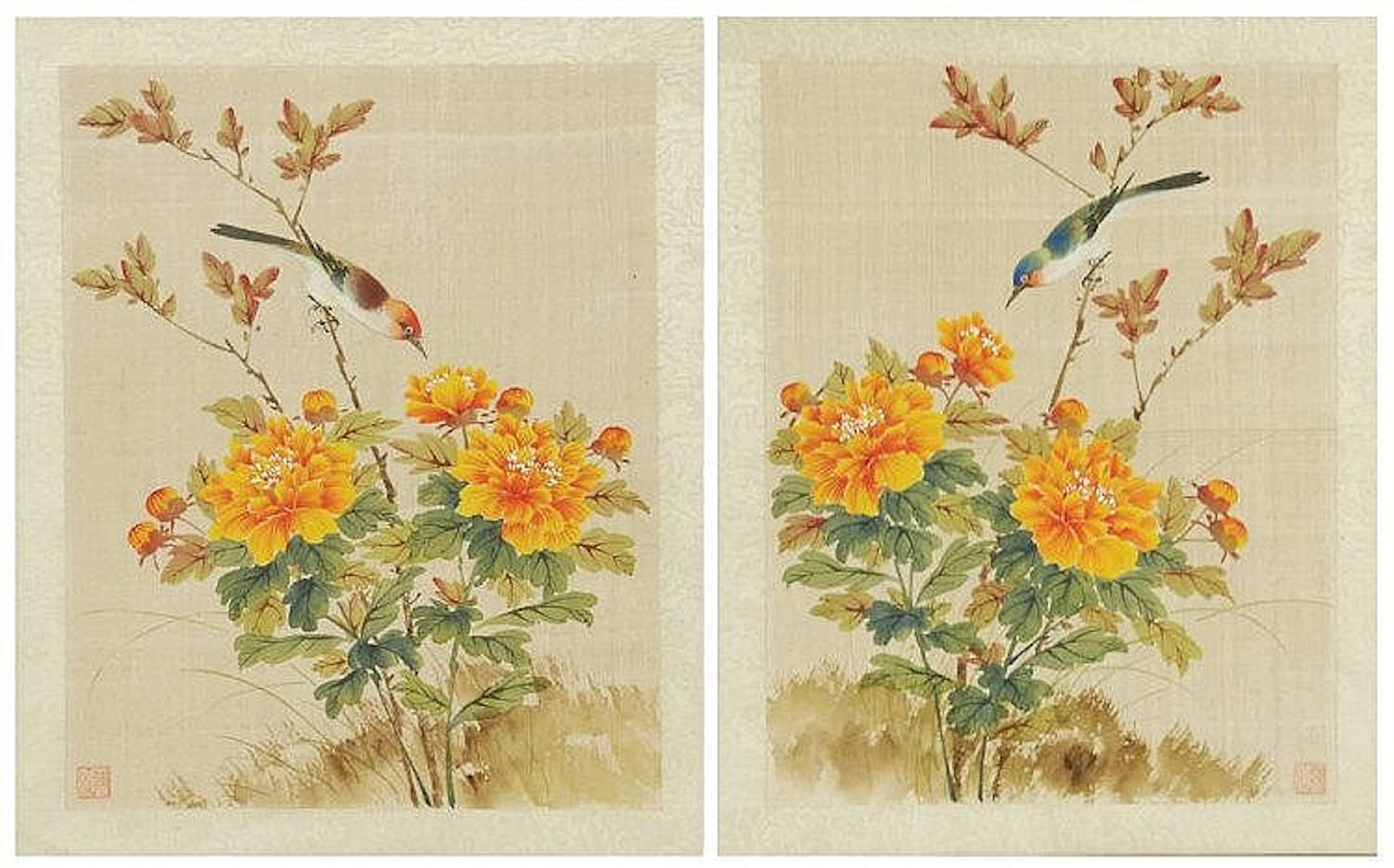 PINTURA ORIENTAL SOBRE SEDA