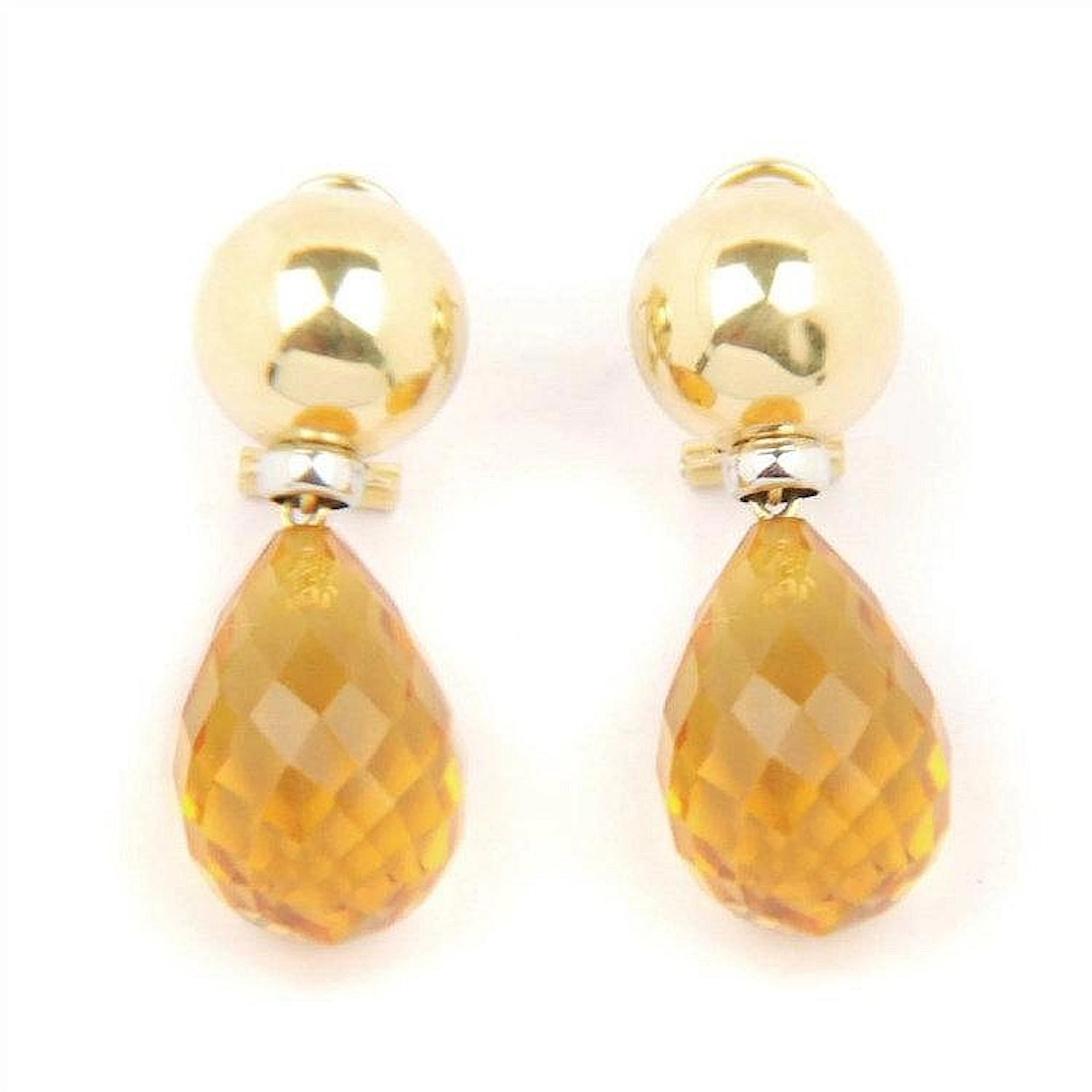 PENDIENTES DE ORO Y CITRINOS