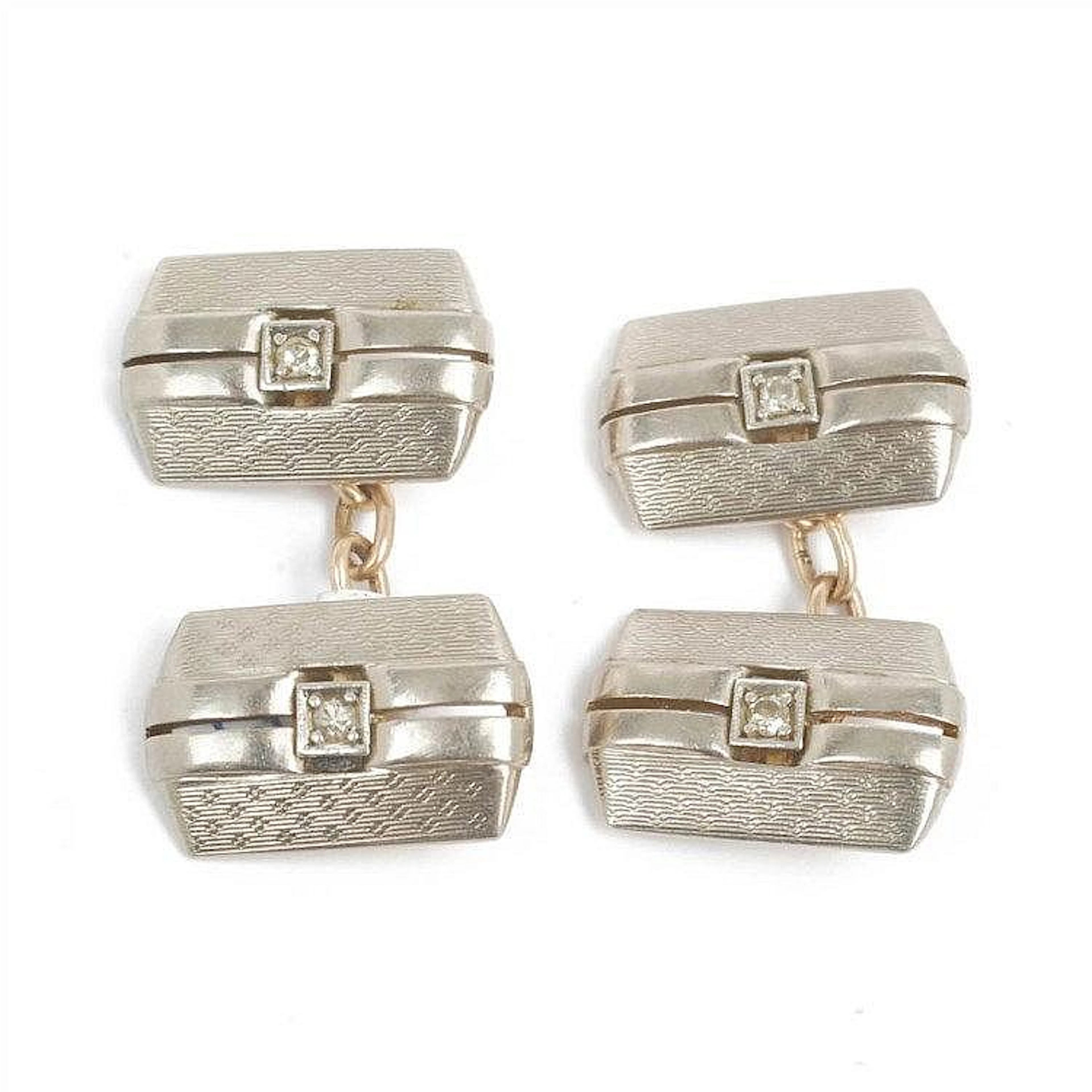 CUFFLINKS ,GOLD ,PLATINUM AND DIAMONDS. CIRCA 1930
