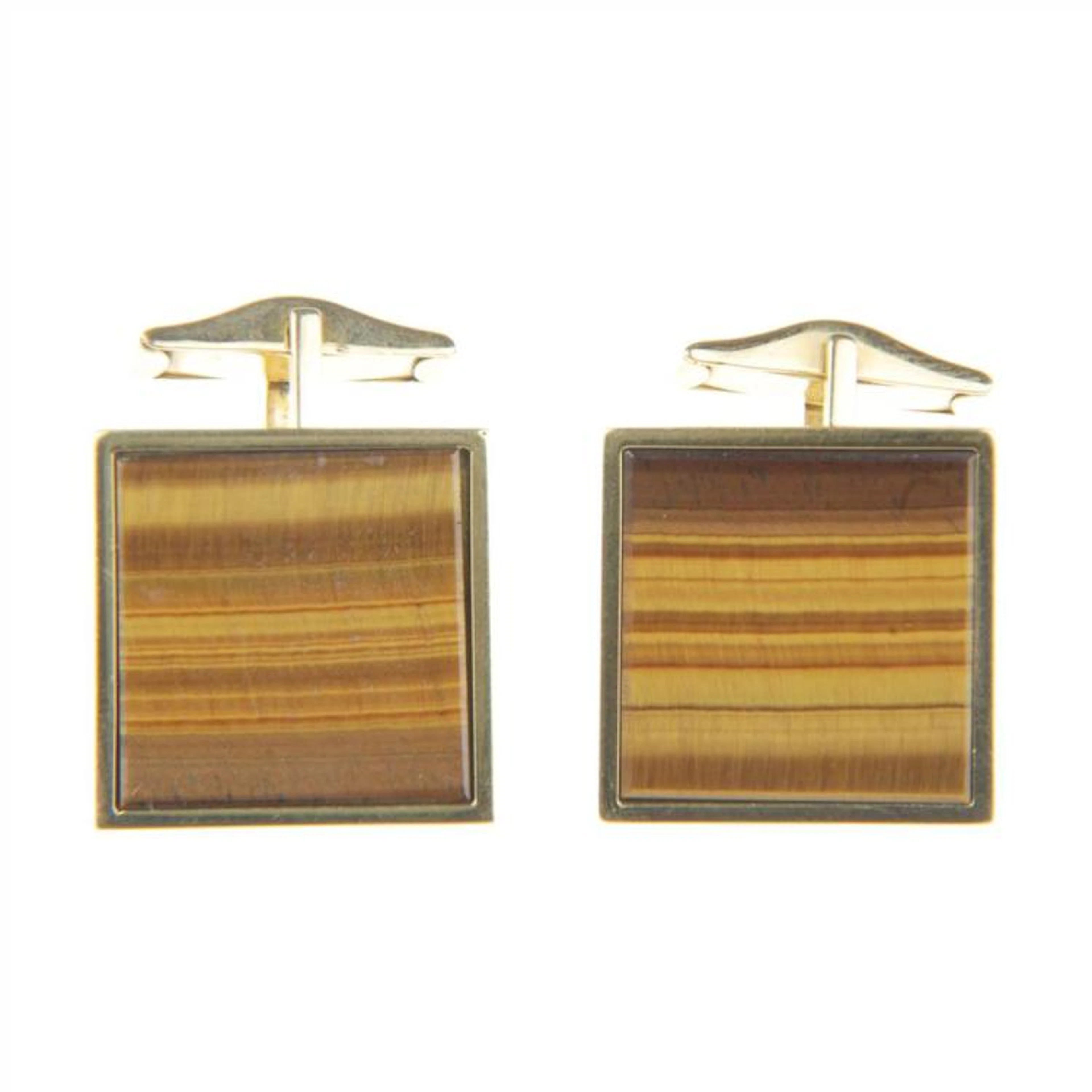 GEMELOS VINTAGE CON OJO DE TIGRE