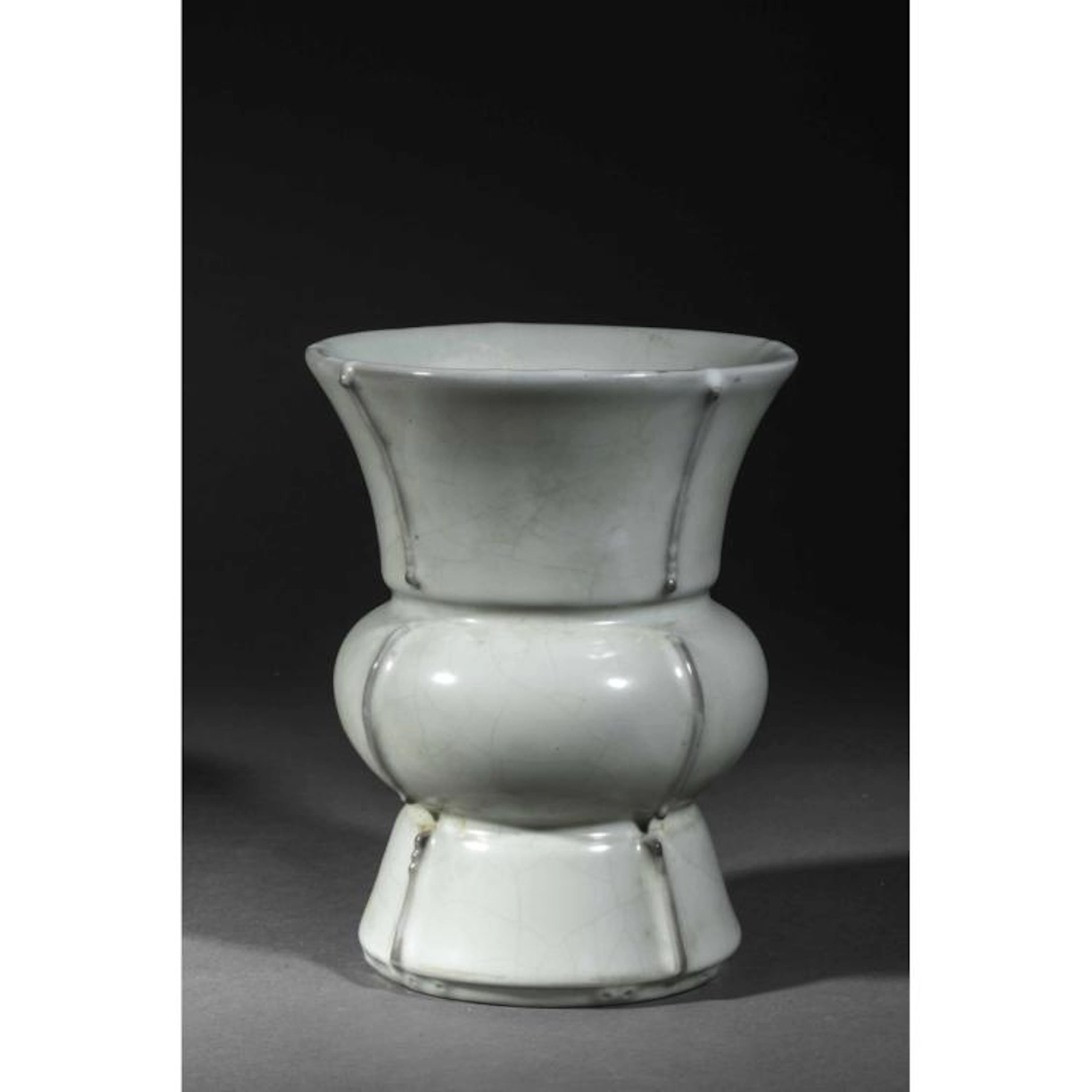 Chinese celadon porcelain vase in “Zun” form, Qing Dynasty.