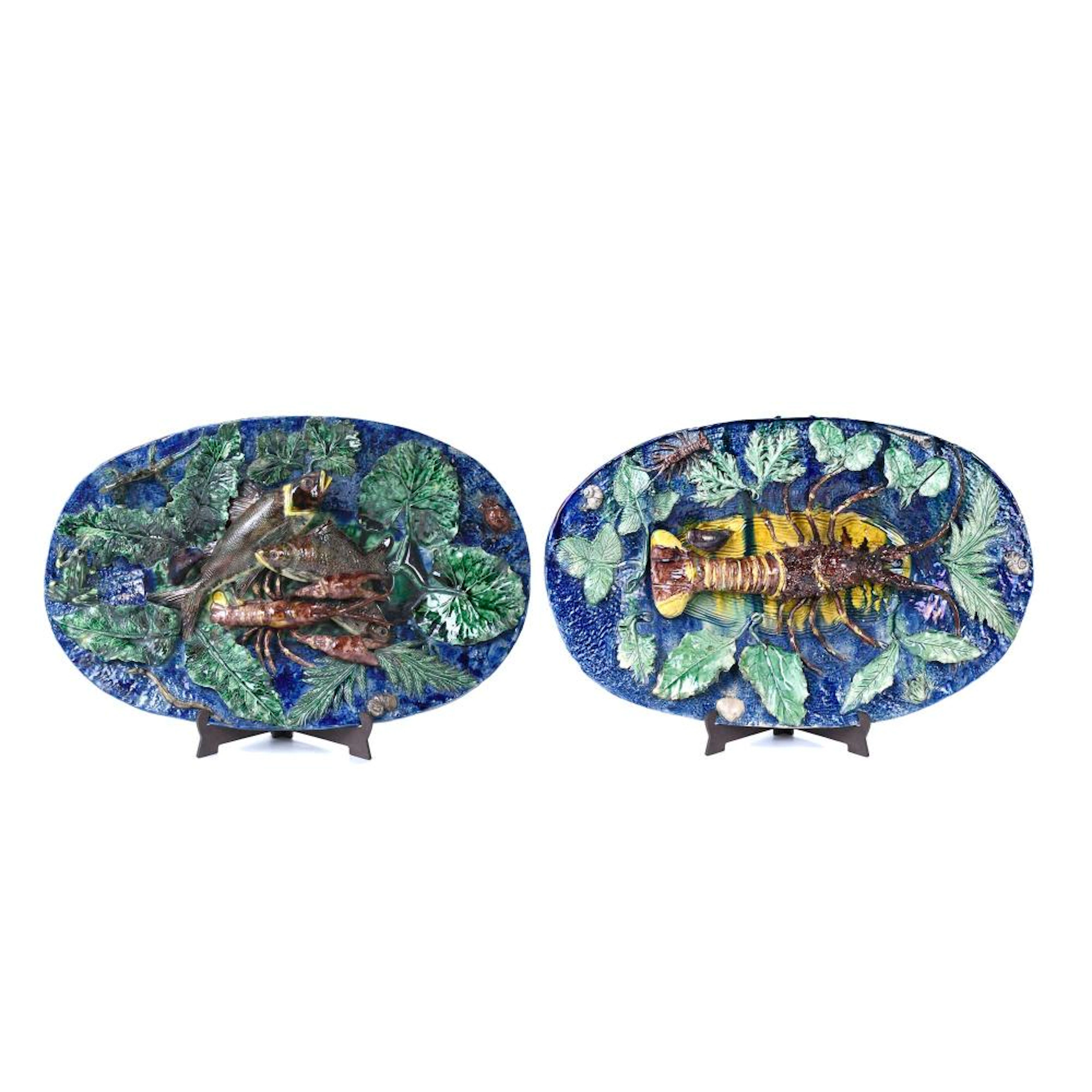 FRANÇOIS MAURICE (1846-1896). TWO TRAYS OR PLATTERS.