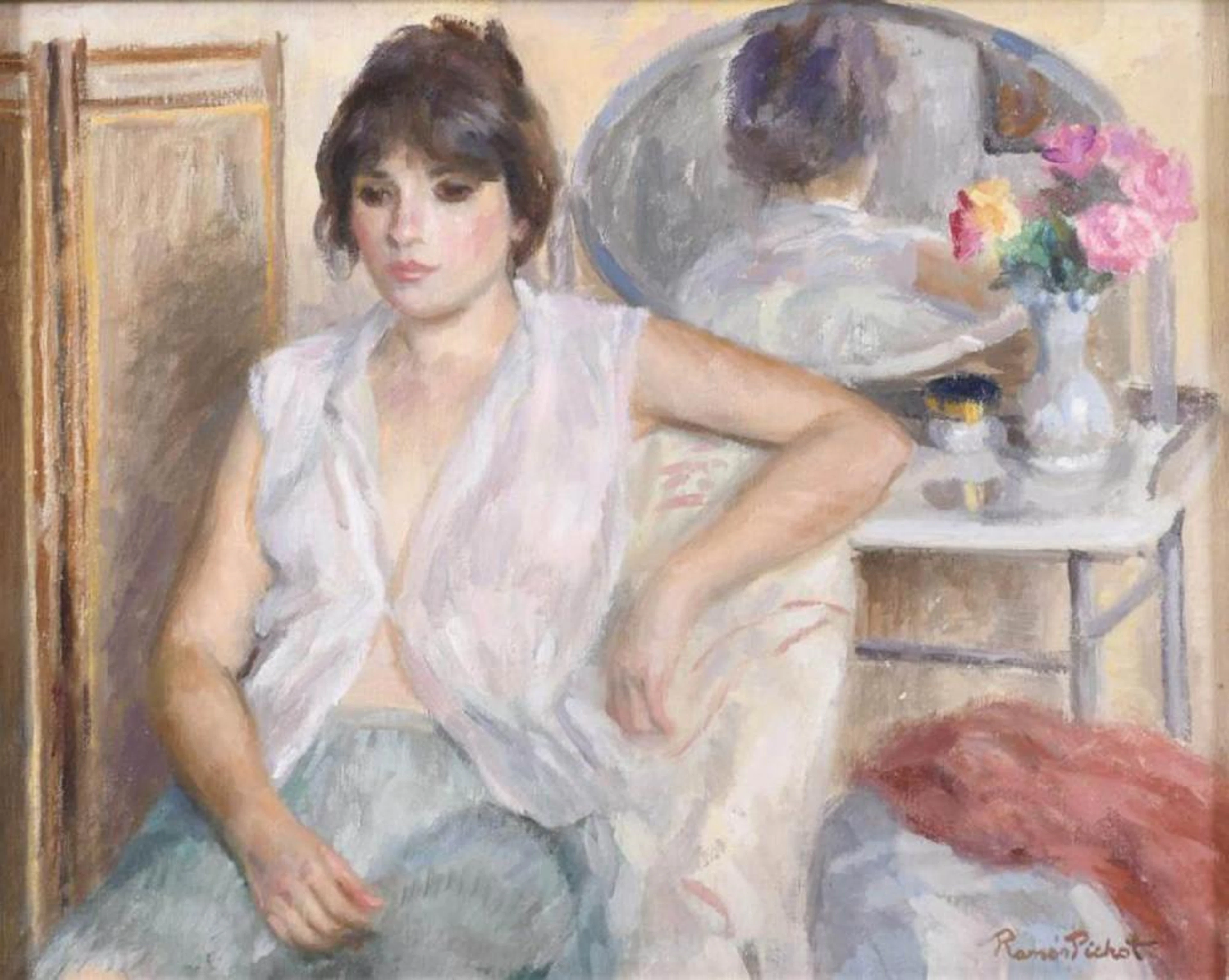 RAMÓN PICHOT SOLER (1924-1996). "SEATED GIRL".