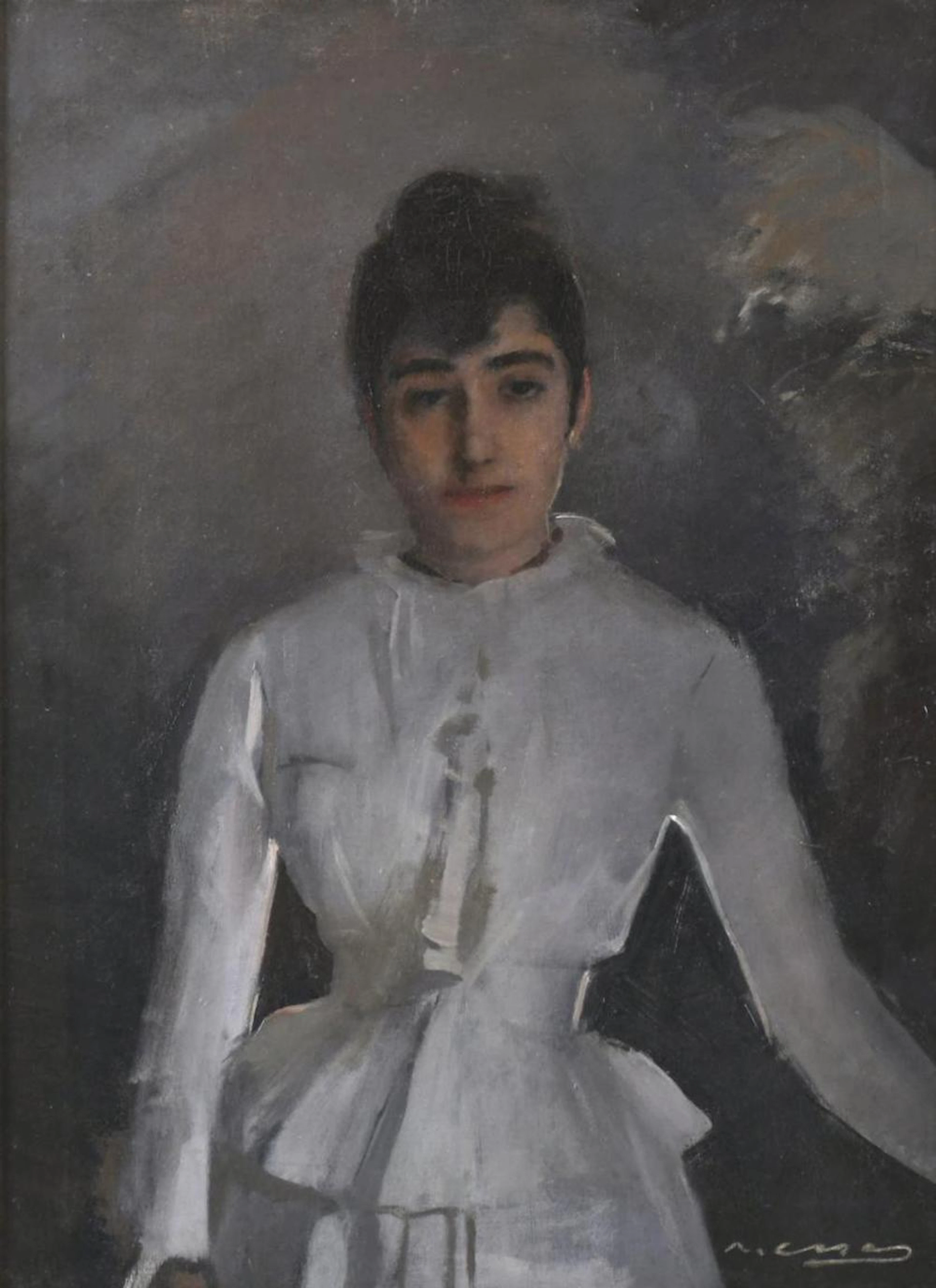 RAMÓN CASAS Y CARBO (1866-1932). "PORTRAIT OF MRS. CARBO".