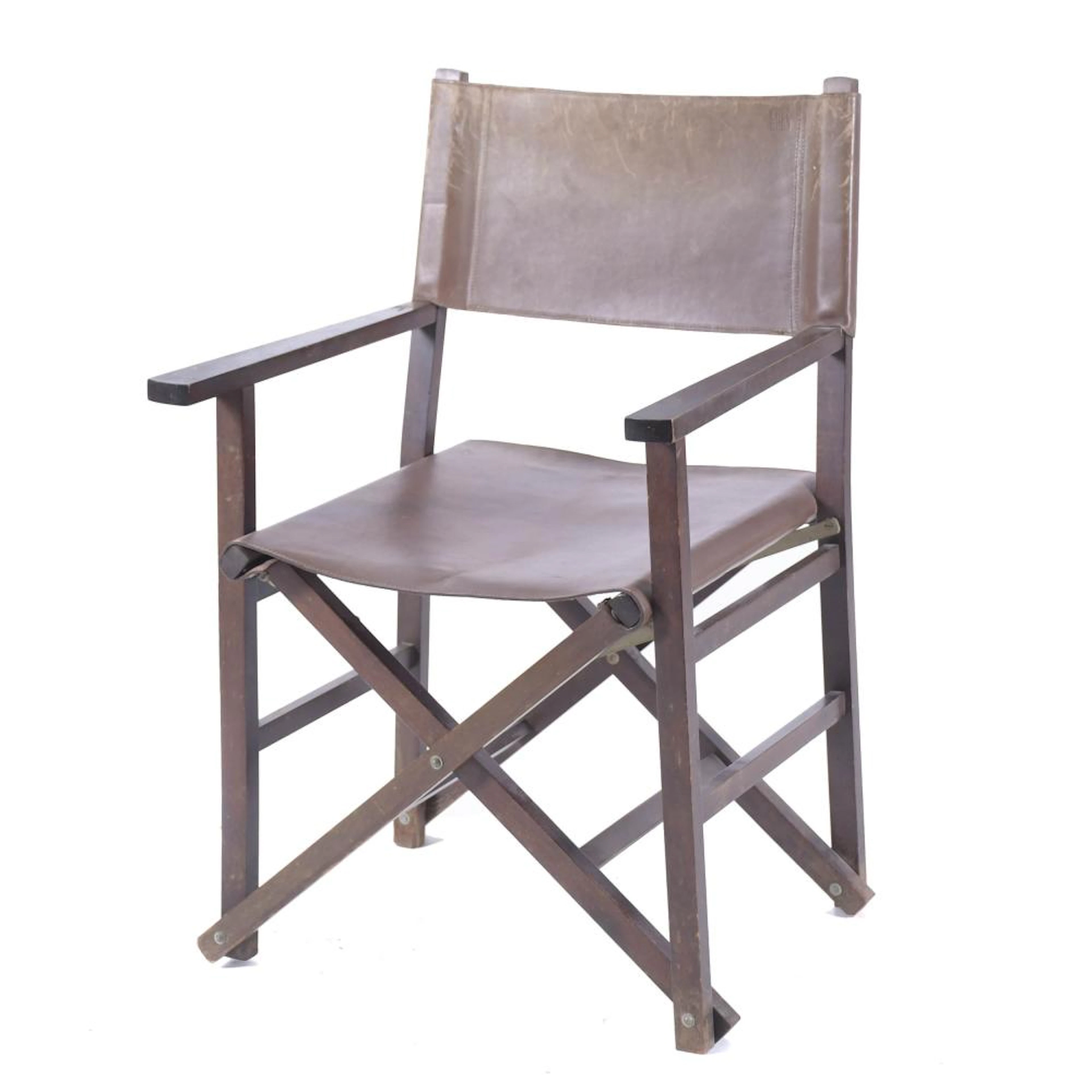 DIRECTOR'S STYLE STONEWARE CHAIR, CIRCA 1970.