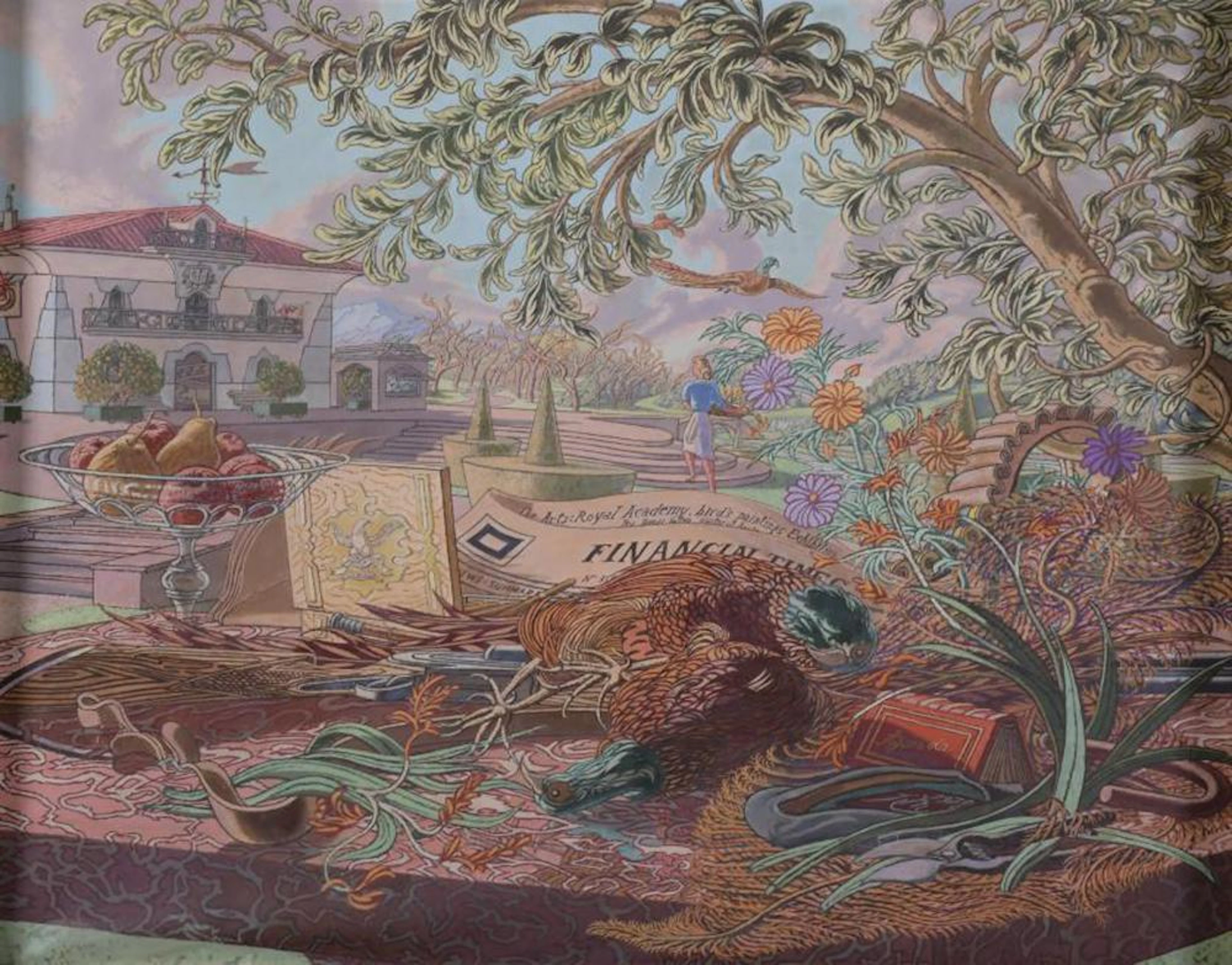 JOSÉ Mª UCELAY (1903-1979). "STILL LIFE AND LANDSCAPE", probably Busturia, 1978.