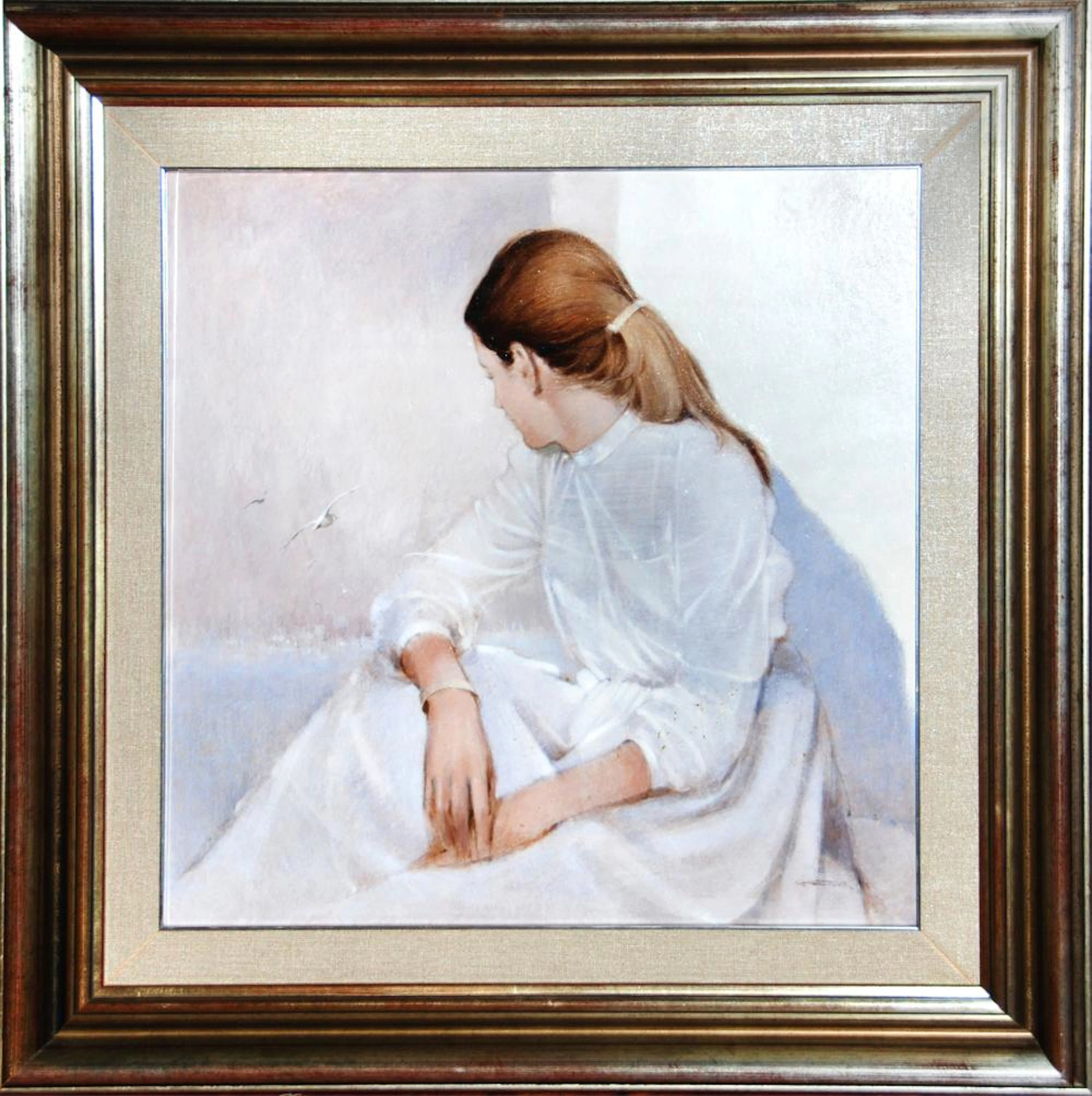 PRINT ON CANVAS OF LADY AND GULL (LECTOR)