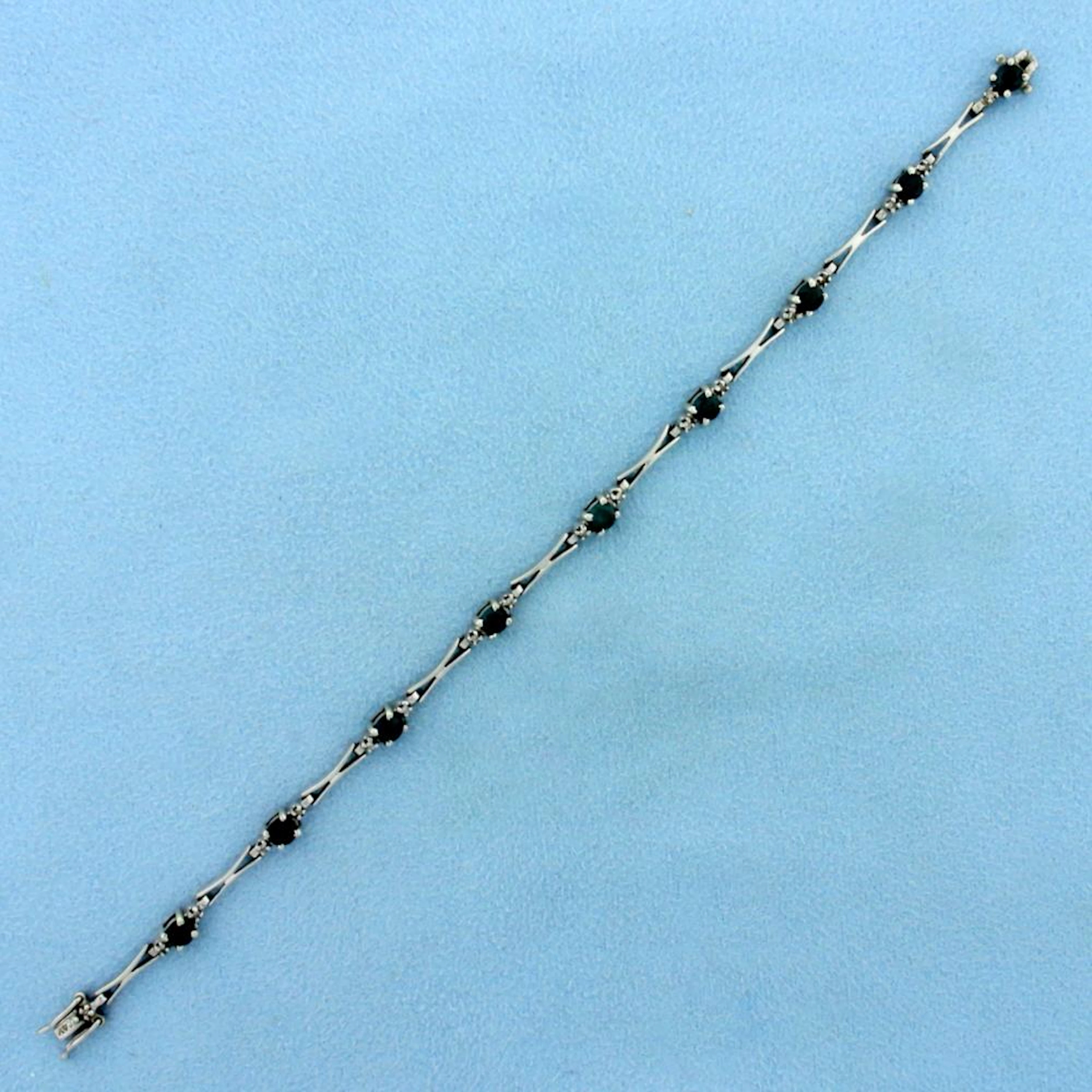 Alexandrite and Diamond Bracelet in 14K White Gold