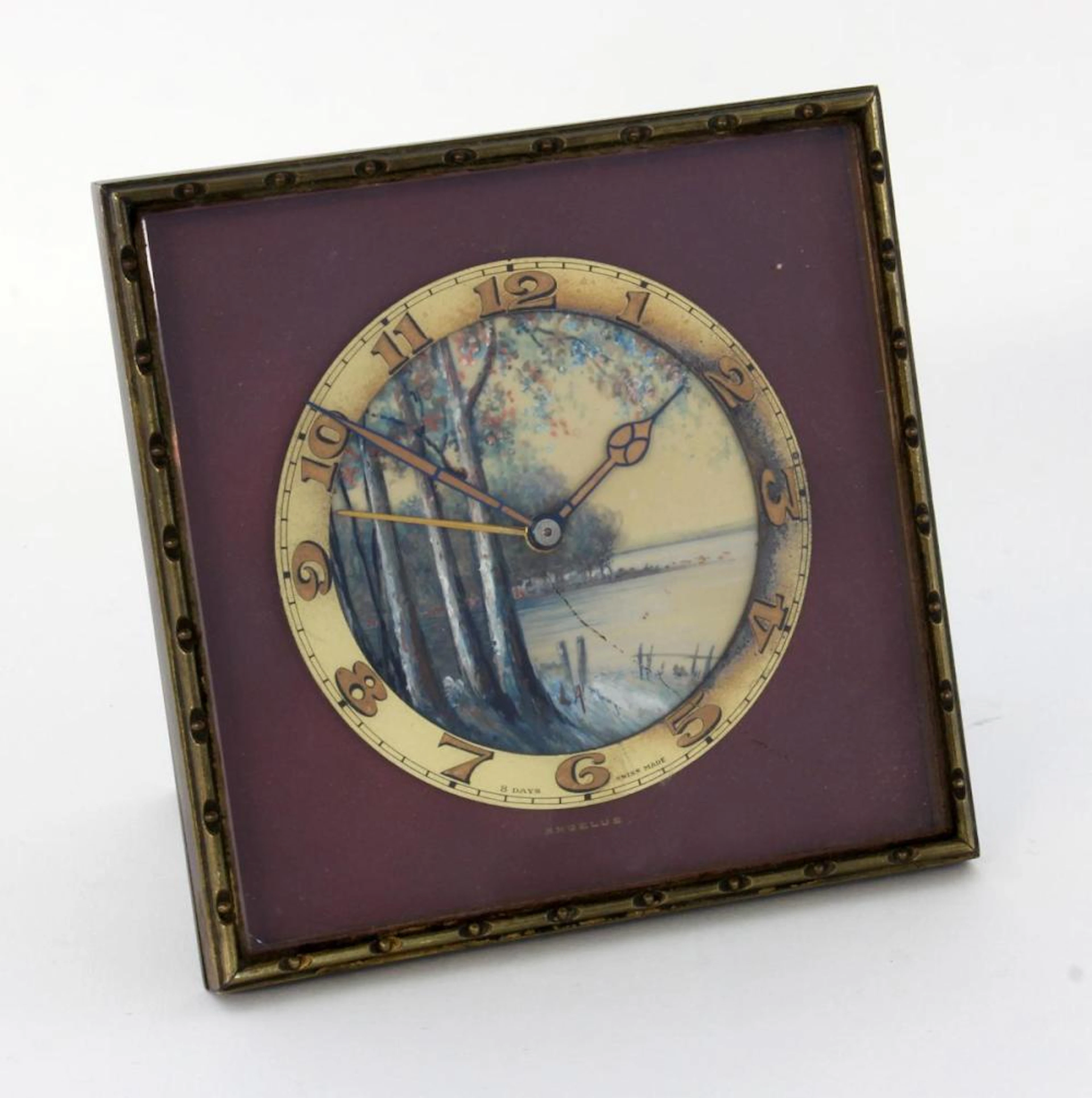 AN ANGELUS DESK CLOCK WITH ALARM Switzerland 1930s
