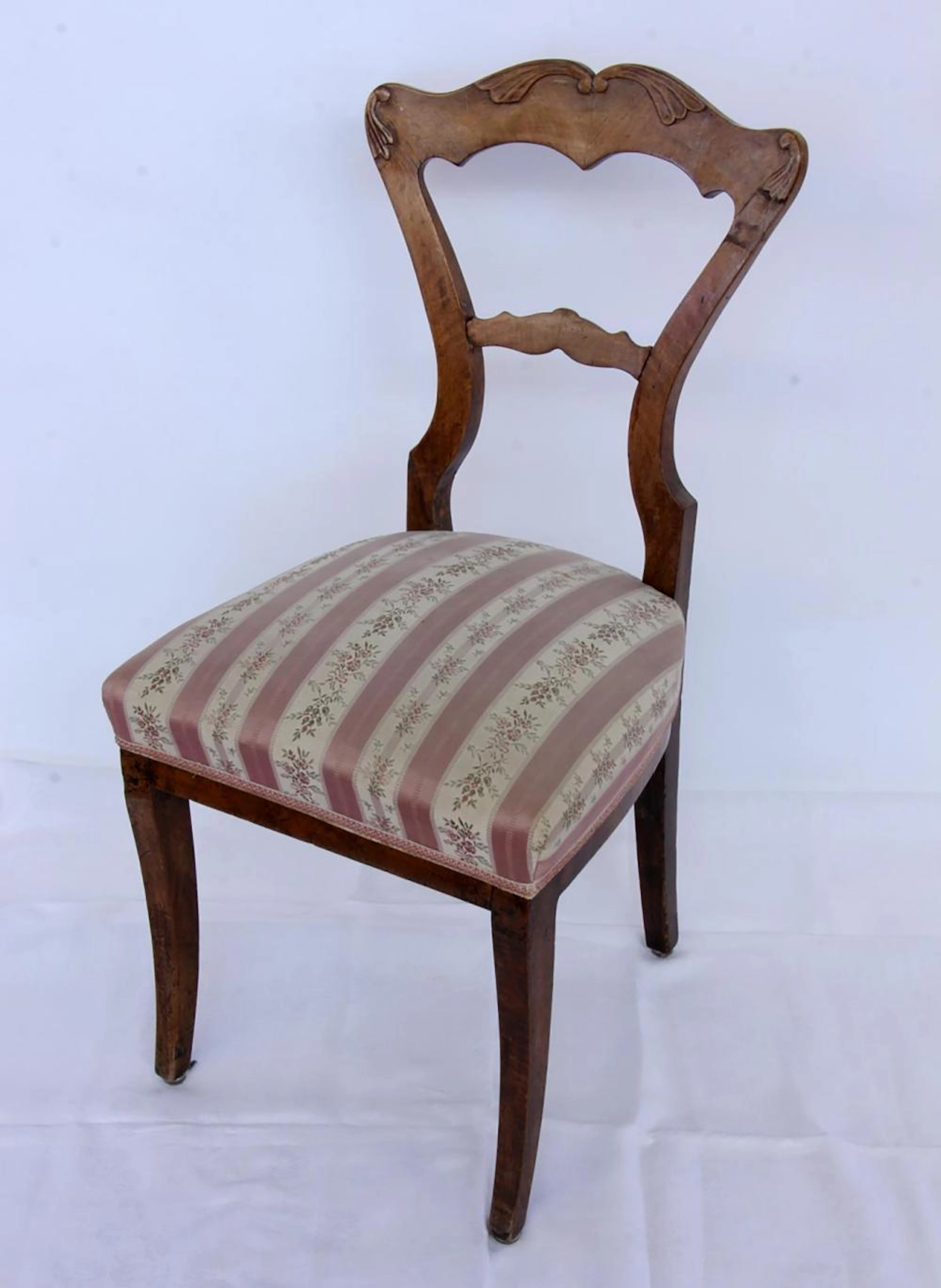 A BIEDERMEIER CHAIR German circa 1830 Cherry wood
